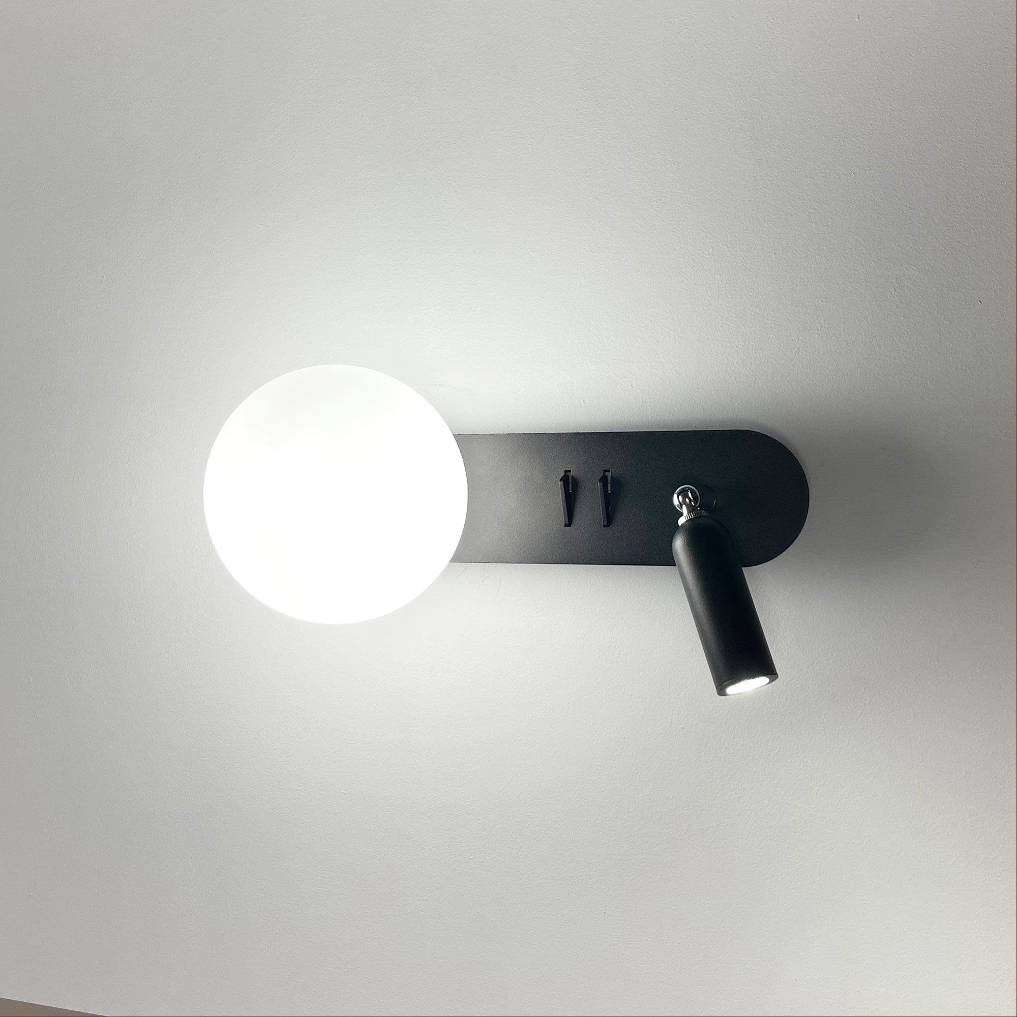 Harlow LED Wall Light 4W 4000K Black & Opal Matte - OL52215BK