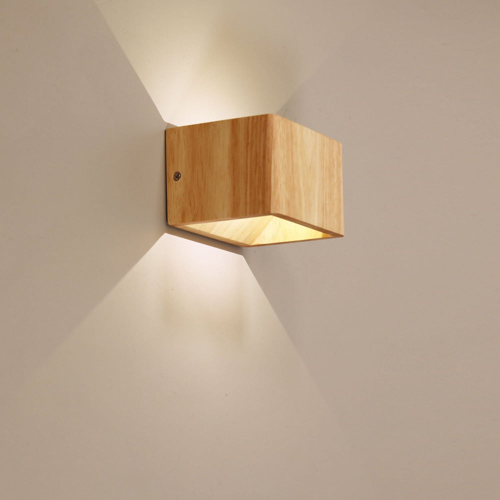 Buy Wall Sconce Australia VIDAR Up & Down Wall Light Timber 4000K - OL53101