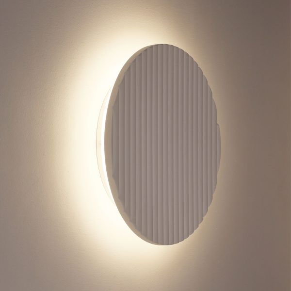 Dot 25 LED Scalloped Plaster Wall Light 14W Tri Colour White - OL53201/25SP