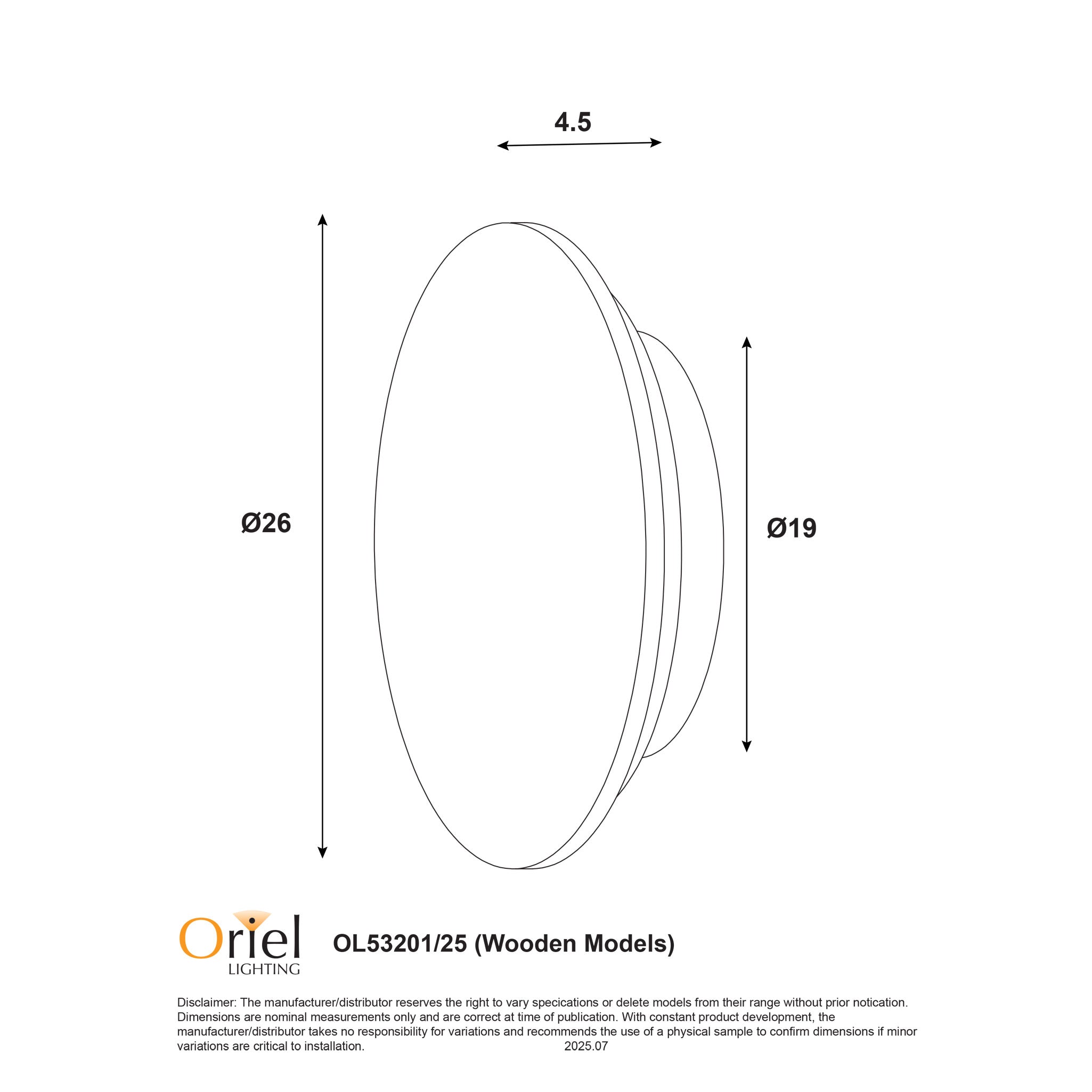 Dot 25 LED Wall Light 14W Tri Colour Natural - OL53201/25SW