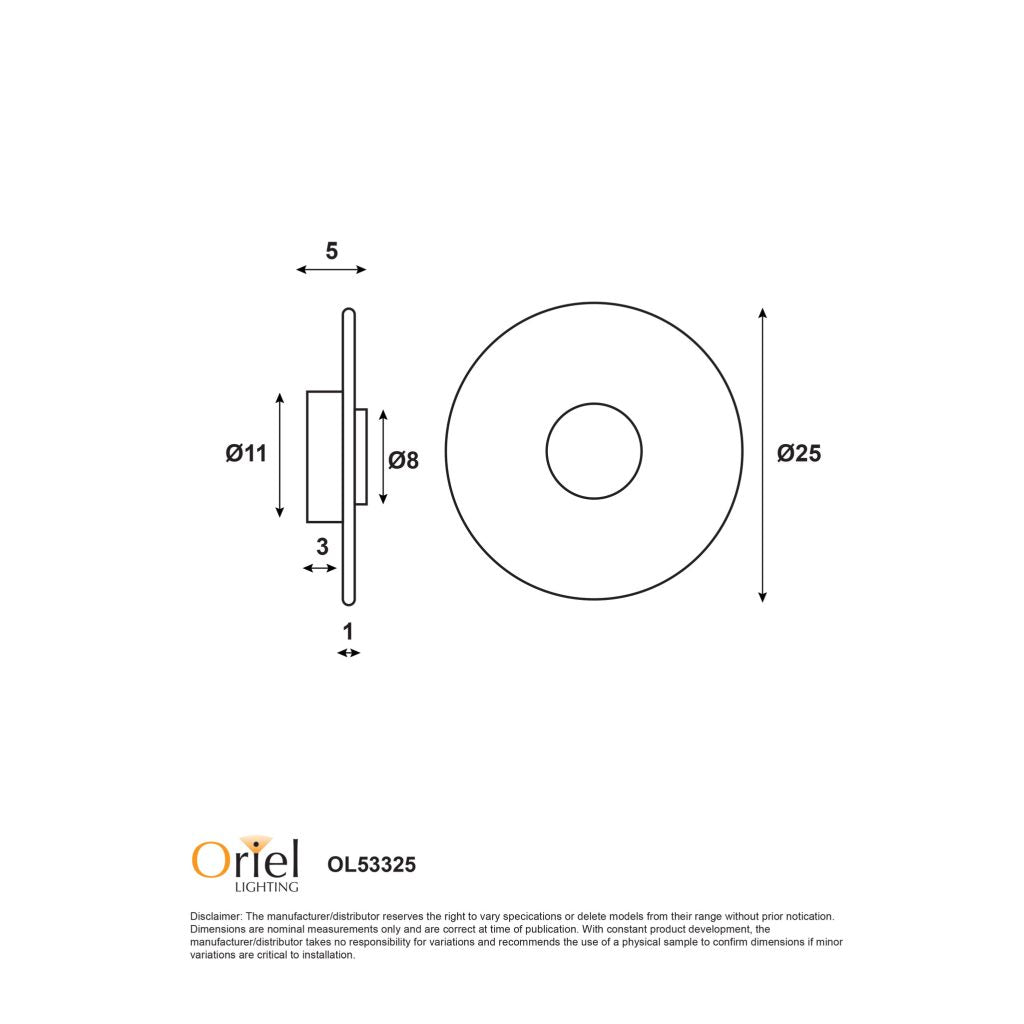 Cincin LED Wall Light 8W Tri Colour Satin Brass - OL53325SB