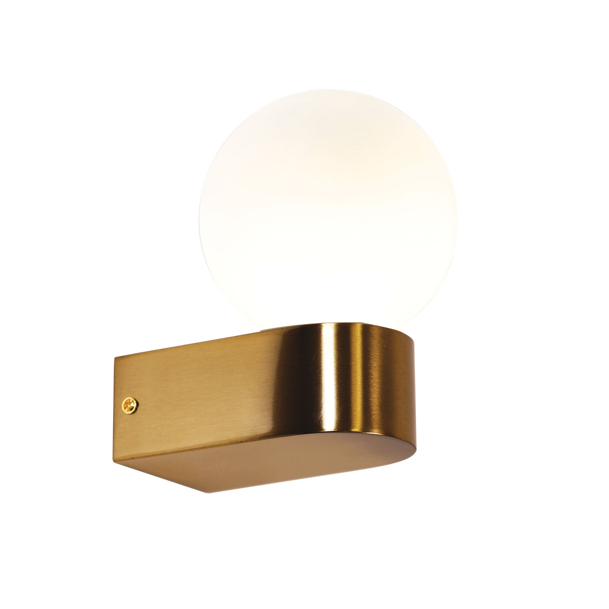 Minne LED Vanity Light 7W Satin Brass & Opal Matt - OL54251SB