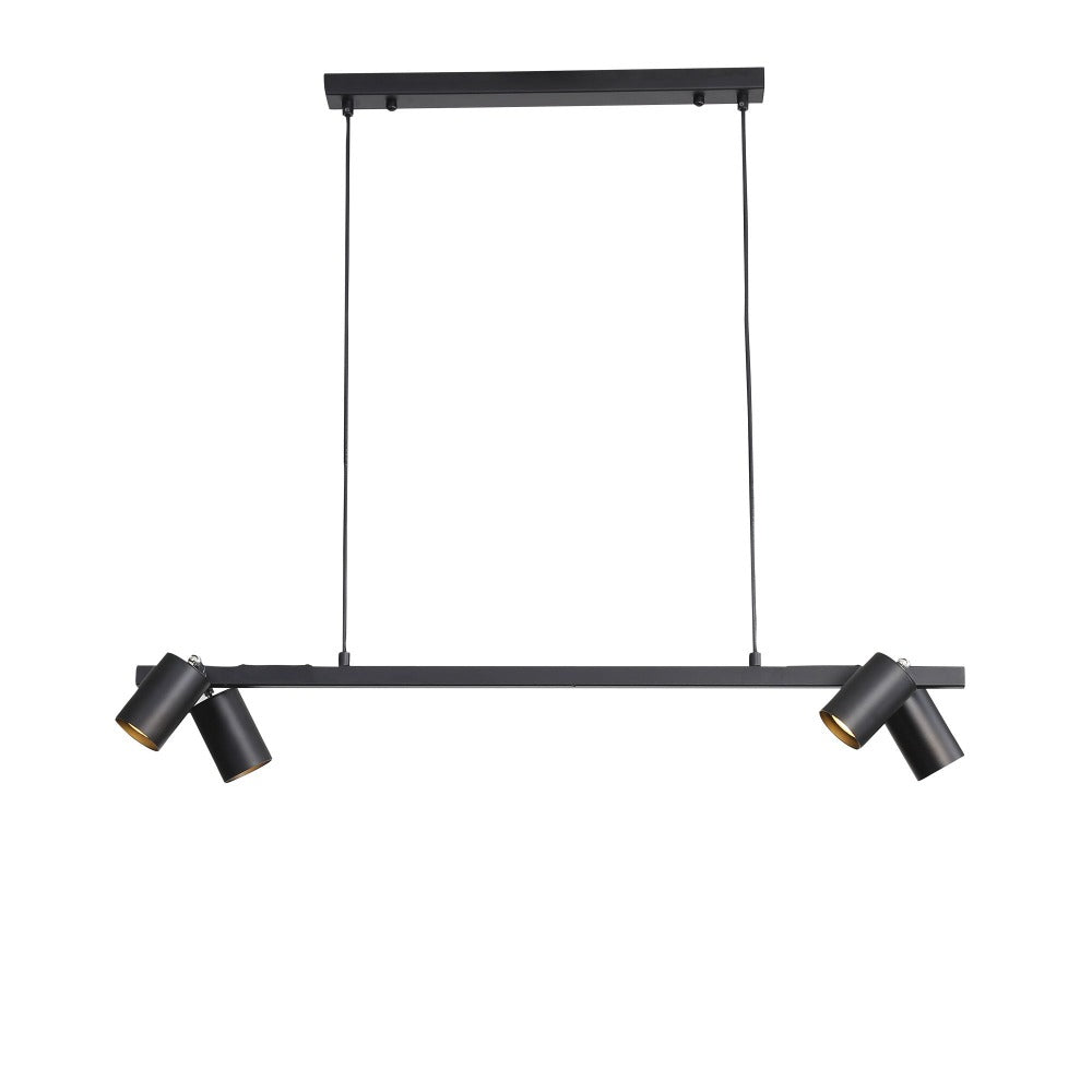 Buy Island Pendant Lights Australia BRIDGE Island Pendant 4 Lights Black - OL56013/4BK
