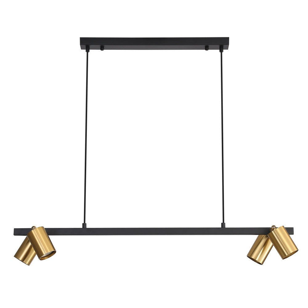 Buy Island Pendant Lights Australia BRIDGE Island Pendant 4 Lights Black / Satin Brass - OL56013/4SB