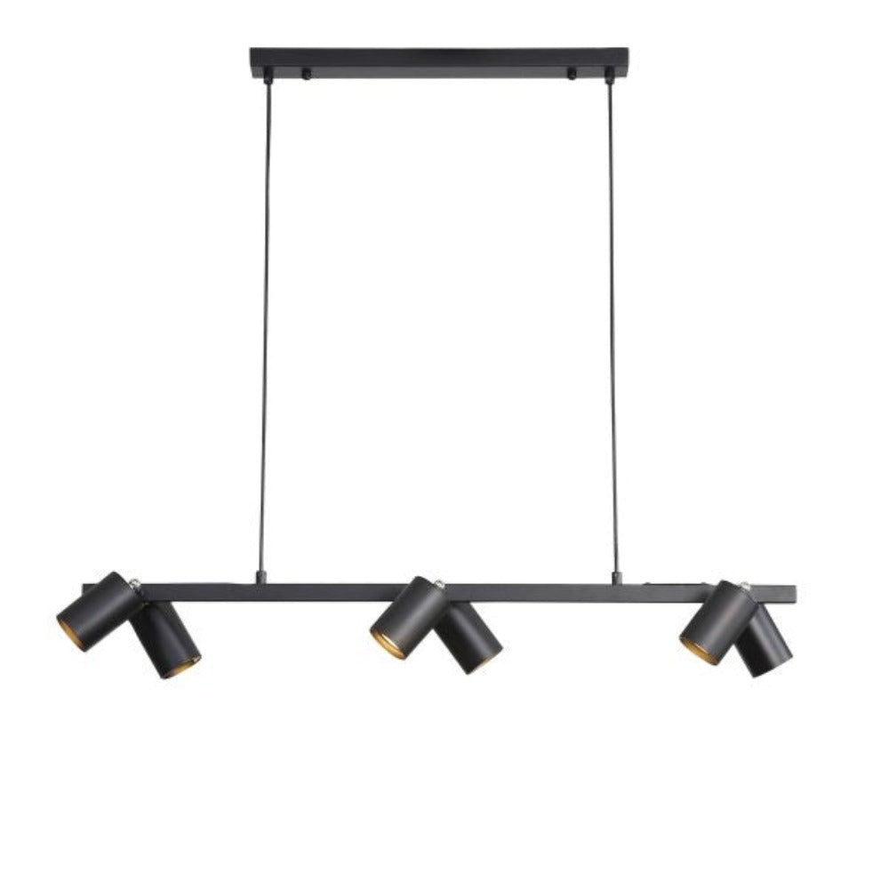 Buy Island Pendant Lights Australia BRIDGE Island Pendant 6 Lights Black - OL56013/6BK
