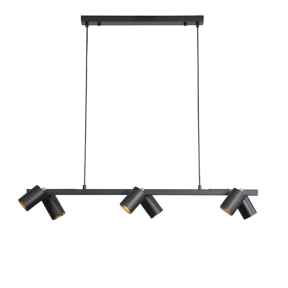 Buy Island Pendant Lights Australia BRIDGE Island Pendant 6 Lights Black - OL56013/6BK