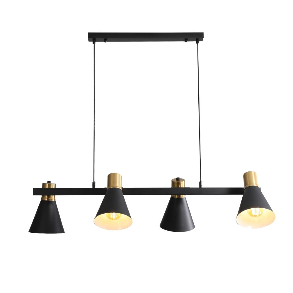 NORBERT Island Pendant 4 Lights Black & Satin Brass - OL56215/4SB