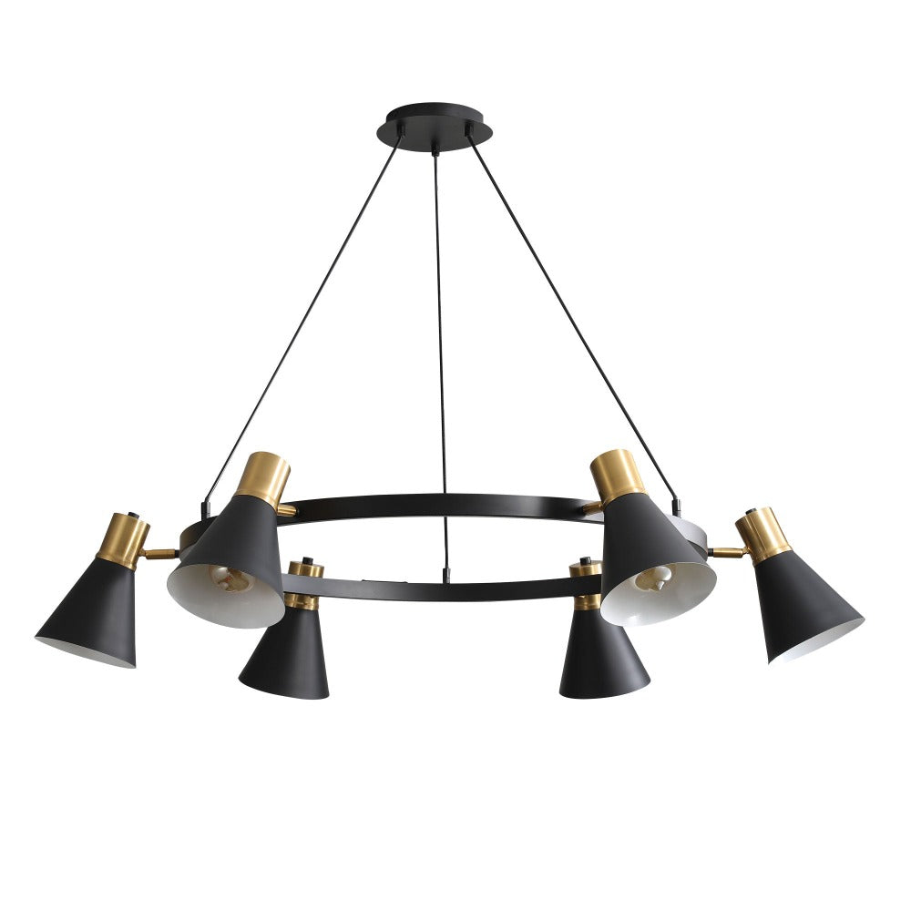 Buy Chandeliers Australia NORBERT Chandelier 6 Lights Black & Satin Brass - OL56216/6SB