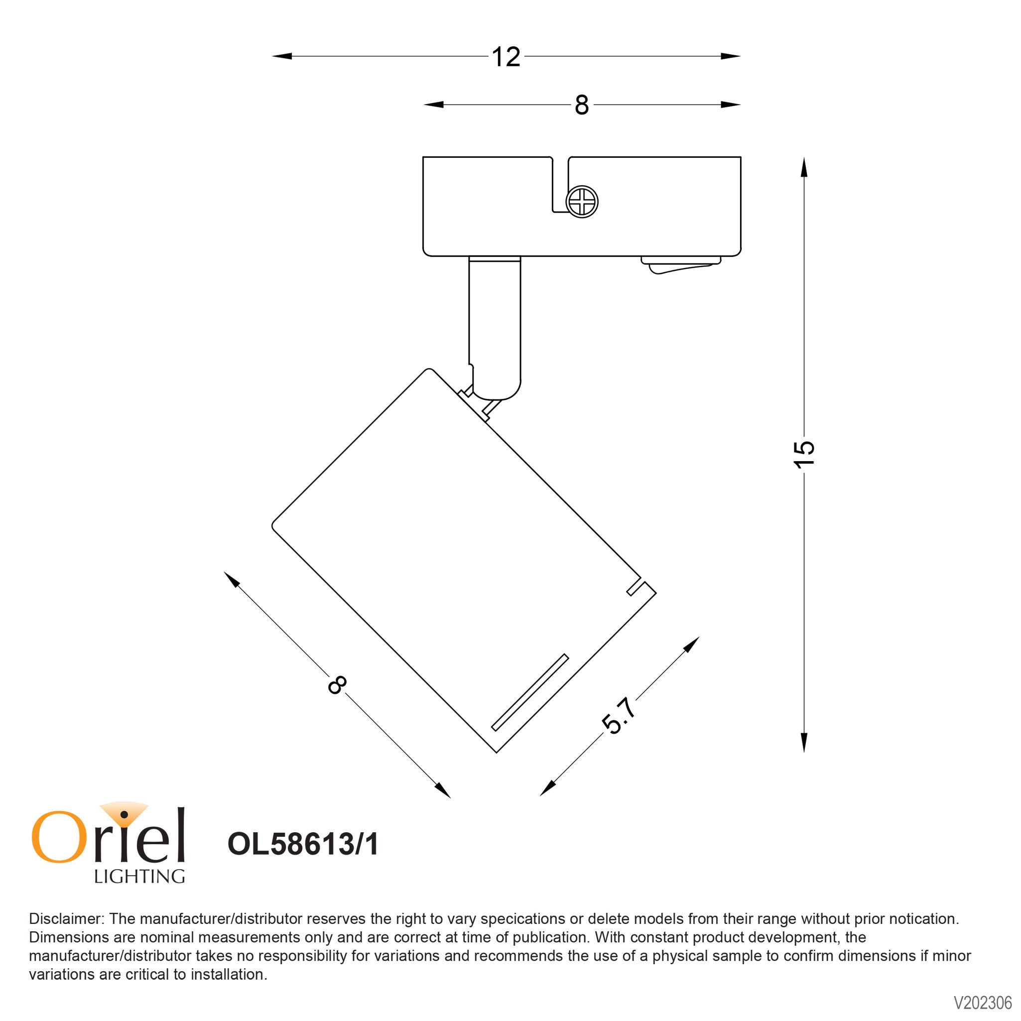 Baril Spotlight With Switch Matt Black - OL58613/1BK