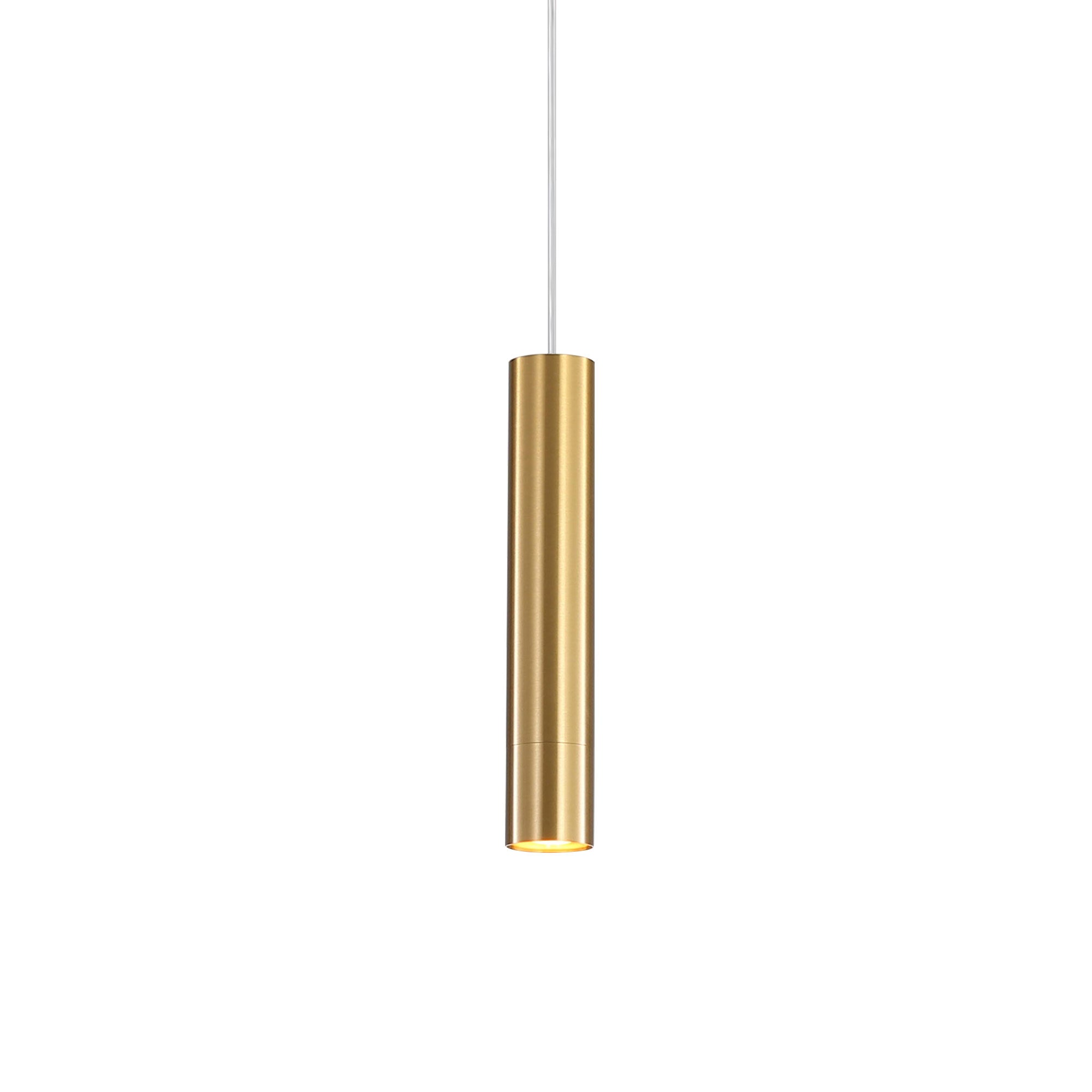 Tig Sleek Cylindrical Pendant Light Satin Brass - OL60175SB