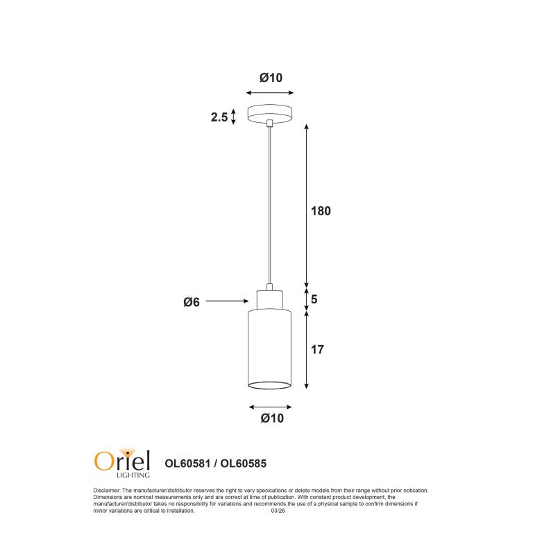 Lisa Pendant Light Black & Opal - OL60581OP