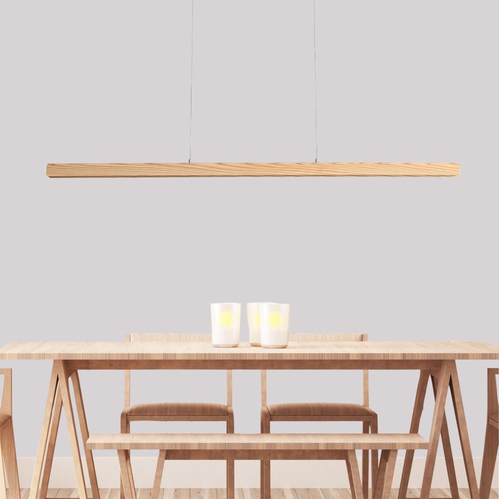 Kerf LED 1500mm Pendant Light 25W Tri Colour Natural - OL60680/1500