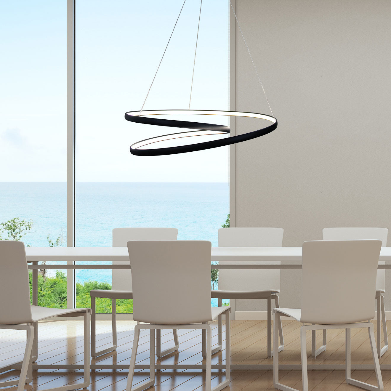 Buy LED Pendants Australia Infinity LED Spiral Pendant Black - OL60954/80BK
