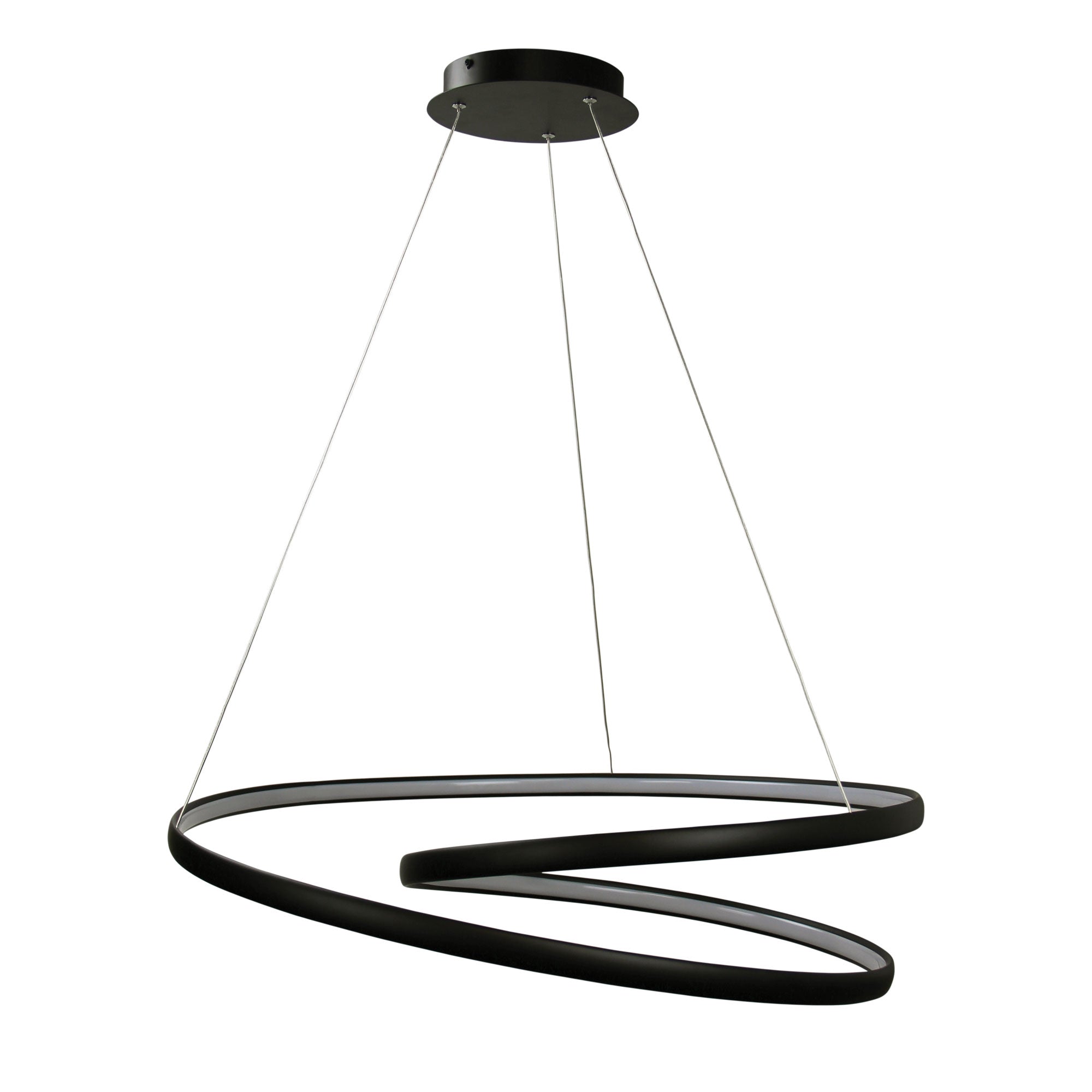 Infinity Spiral LED Pendant Light 50W Tri Colour Black - OL60994/80BK
