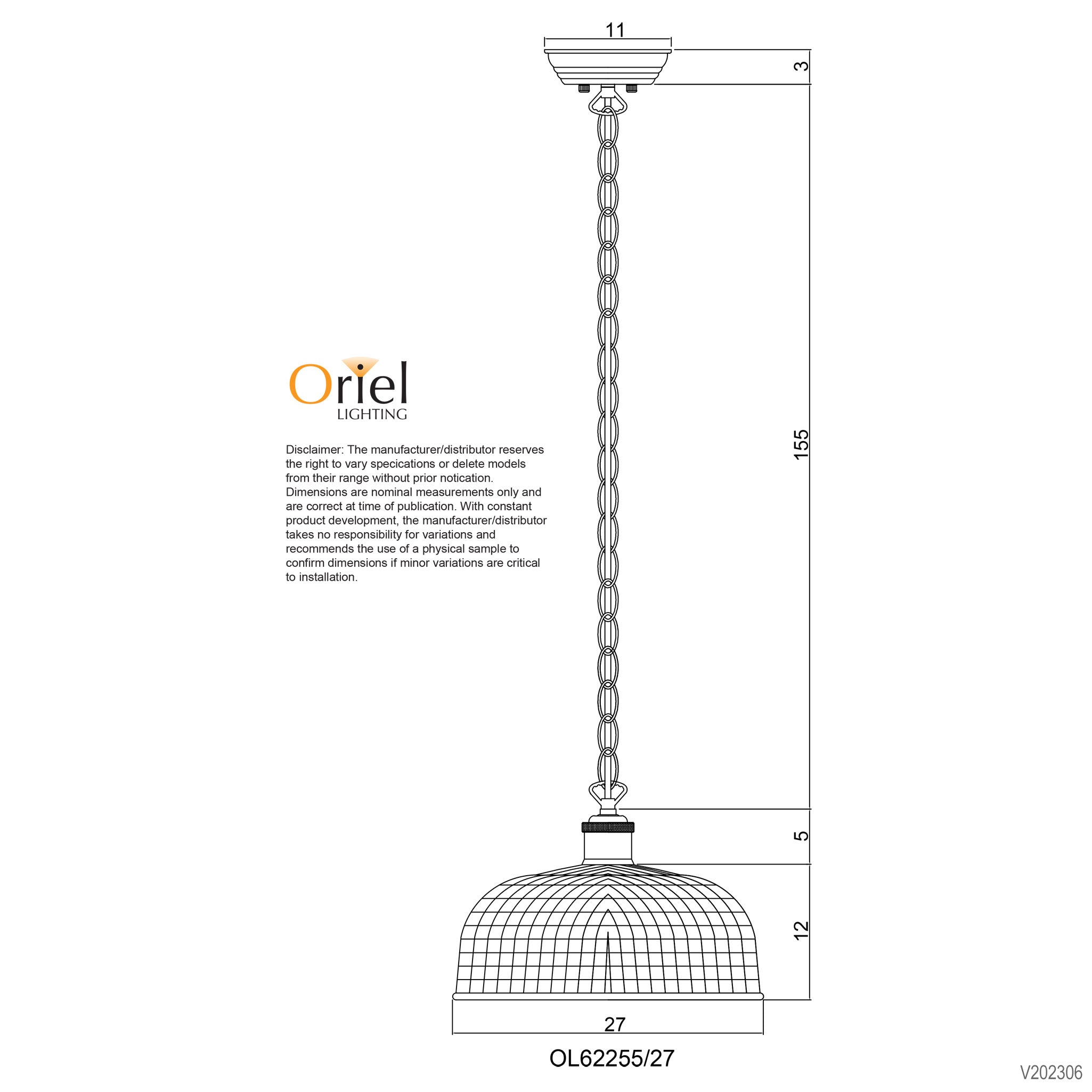 Buy Pendant Lights Australia Maison 1 Light Pendant 270mm Clear - OL62255/27CL