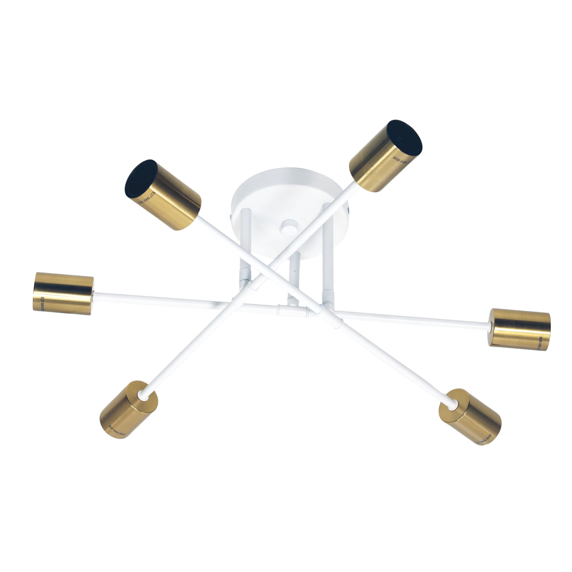 Muna 6 Light Semi Flush Mount Light Satin Brass & White - OL63296SW