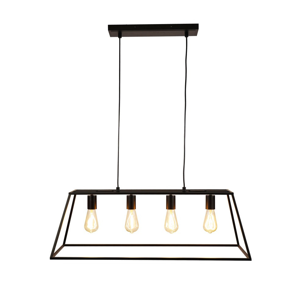 Buy Island Pendant Lights Australia WAINSCOTT Island Pendant 4 Lights Black - OL63744BK
