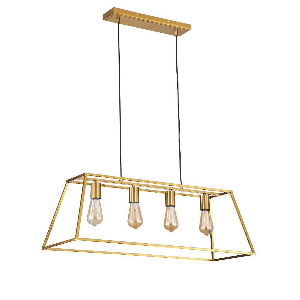 Buy Island Pendant Lights Australia WAINSCOTT Island Pendant 4 Lights Satin Brass - OL63744SB