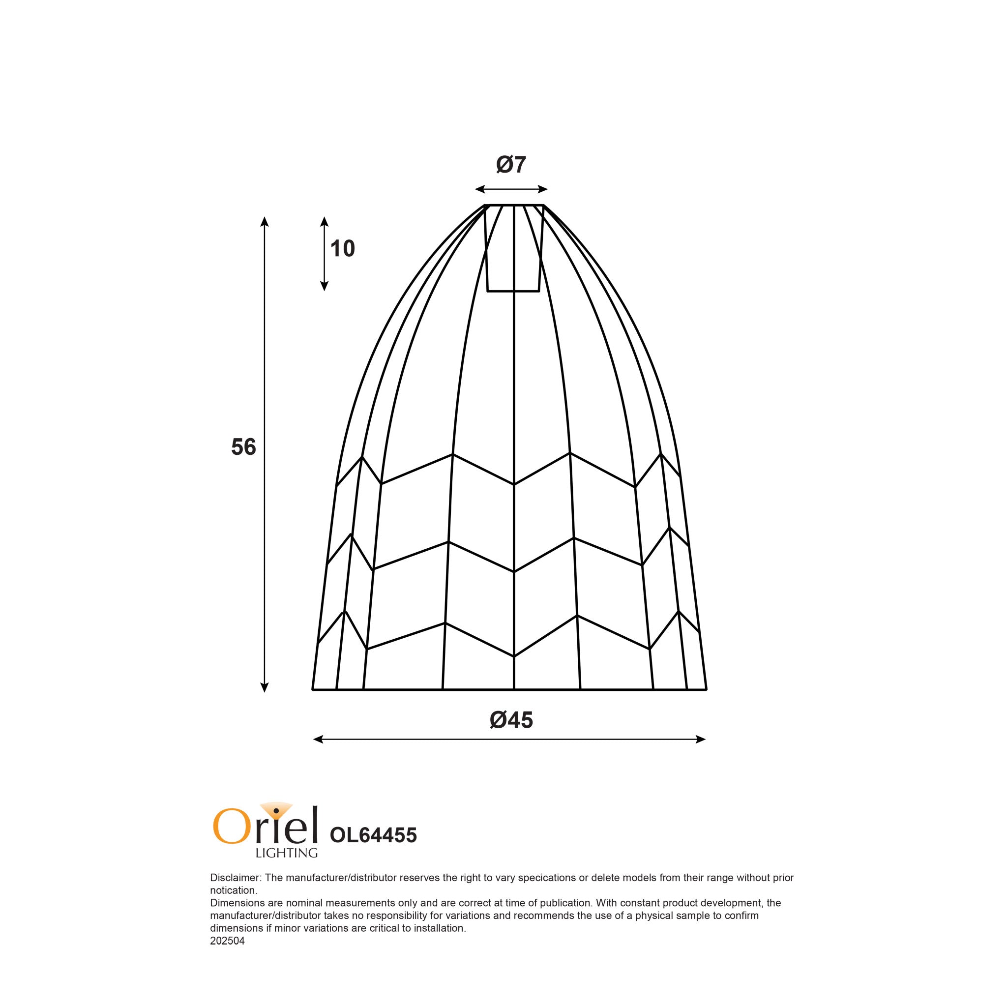 Tanah 1 Light Pendant 450mm - OL64455 (Shade Only)