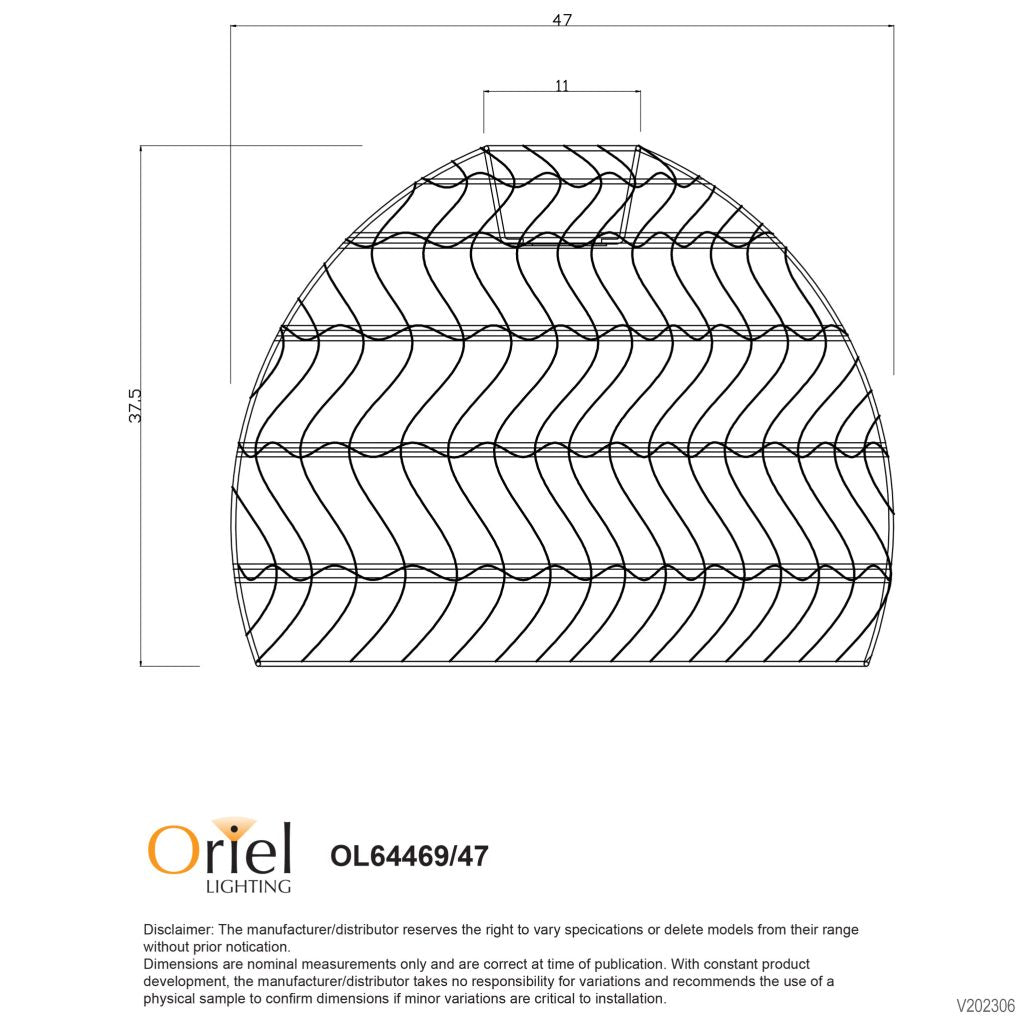 Mette 470mm Pendant Light Natural - OL86443