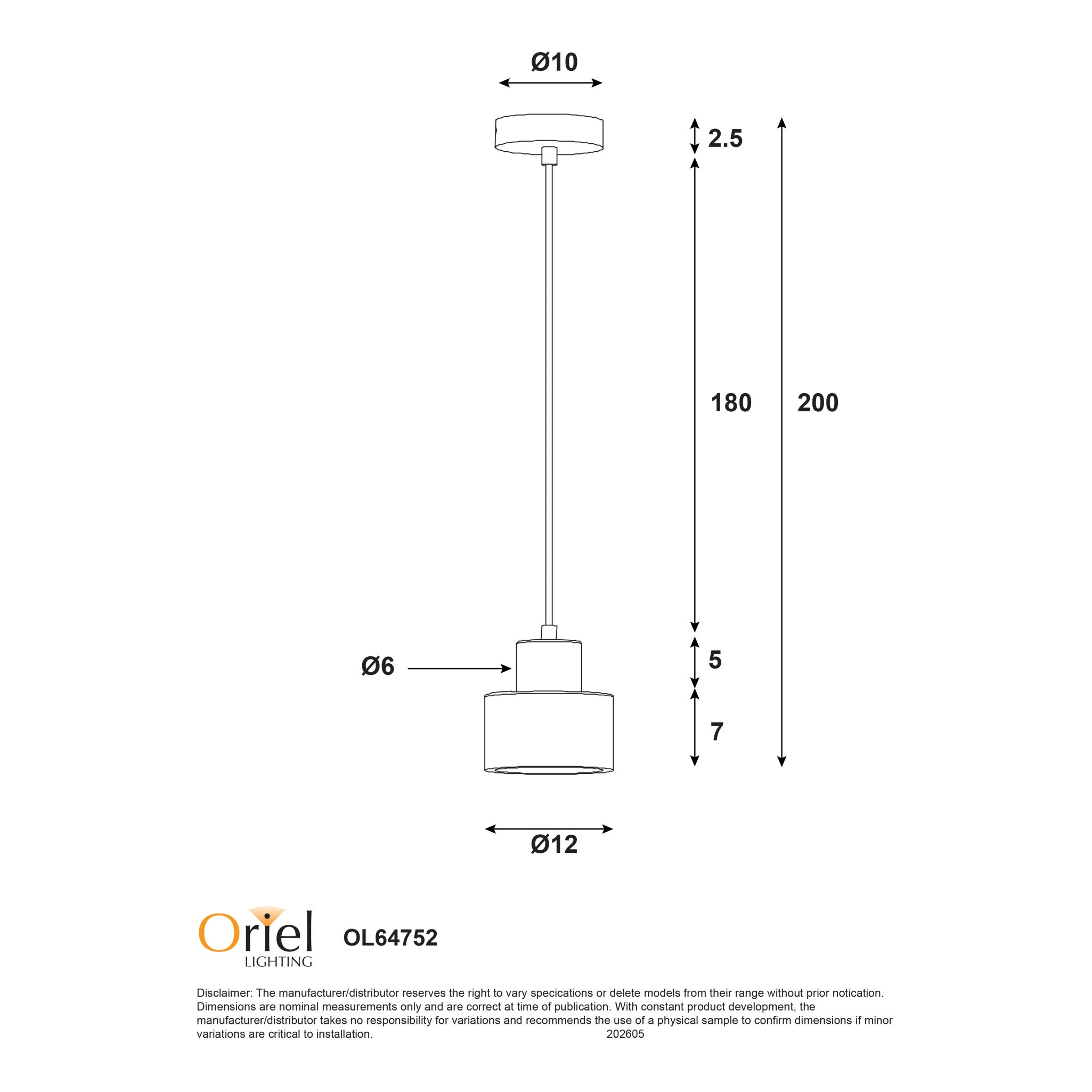 Tibur 120mm Pendant Light Travertine - OL64752