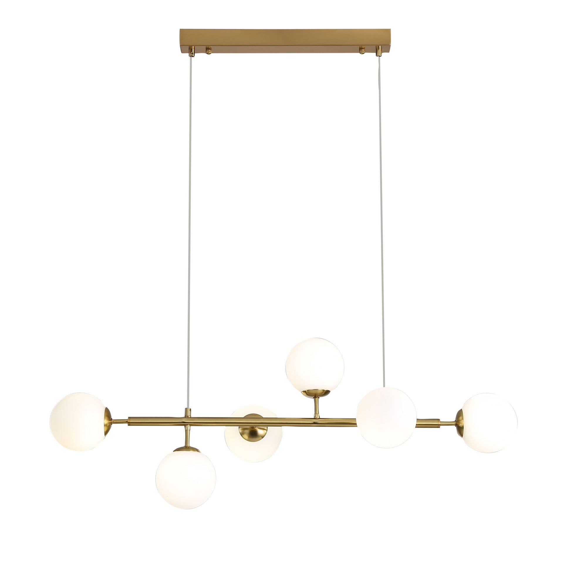 Eva G9 Pendant Light Satin Brass & Opal Matt - OL65010/6SB