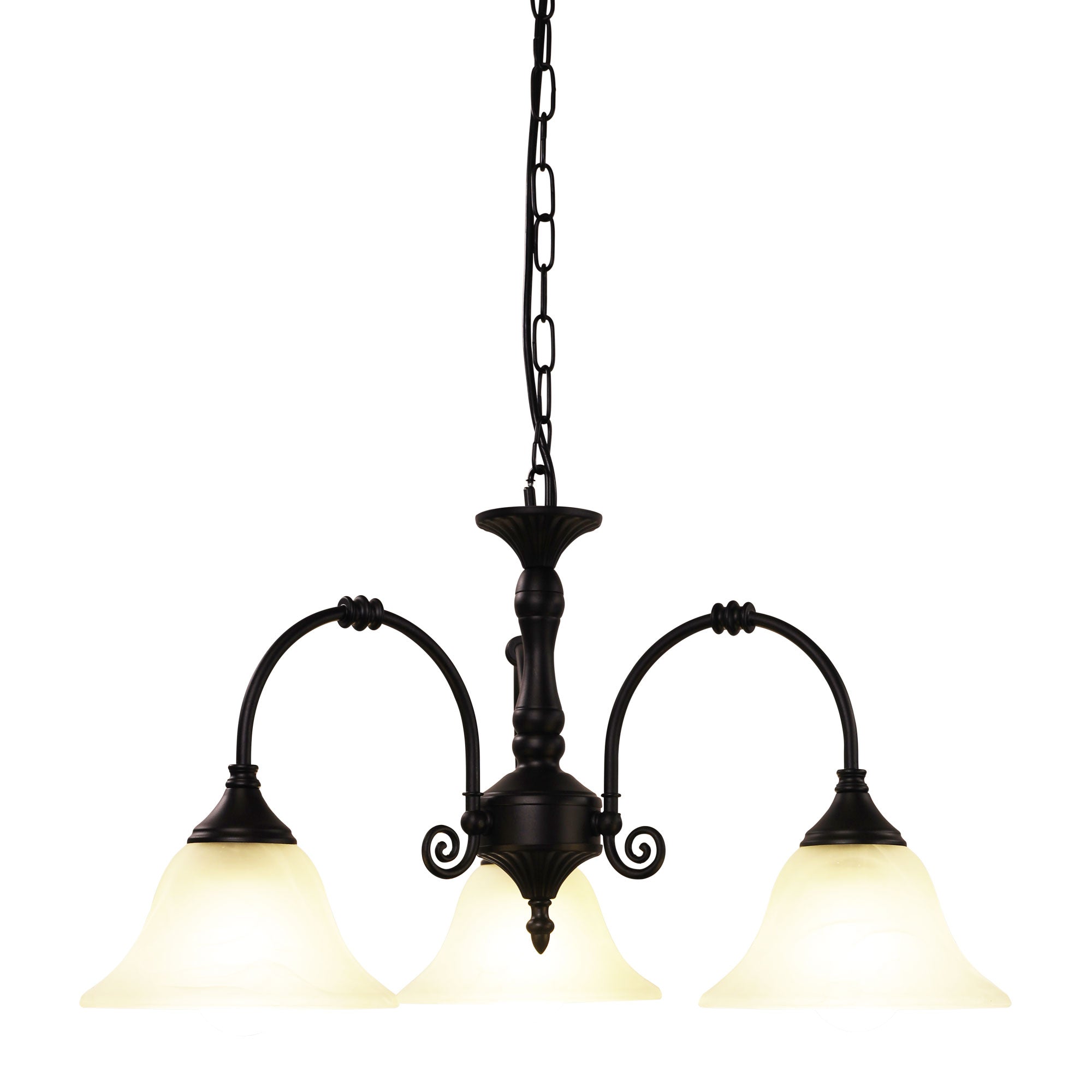 Woodgate 3 Light Pendant Black - OL65673BK