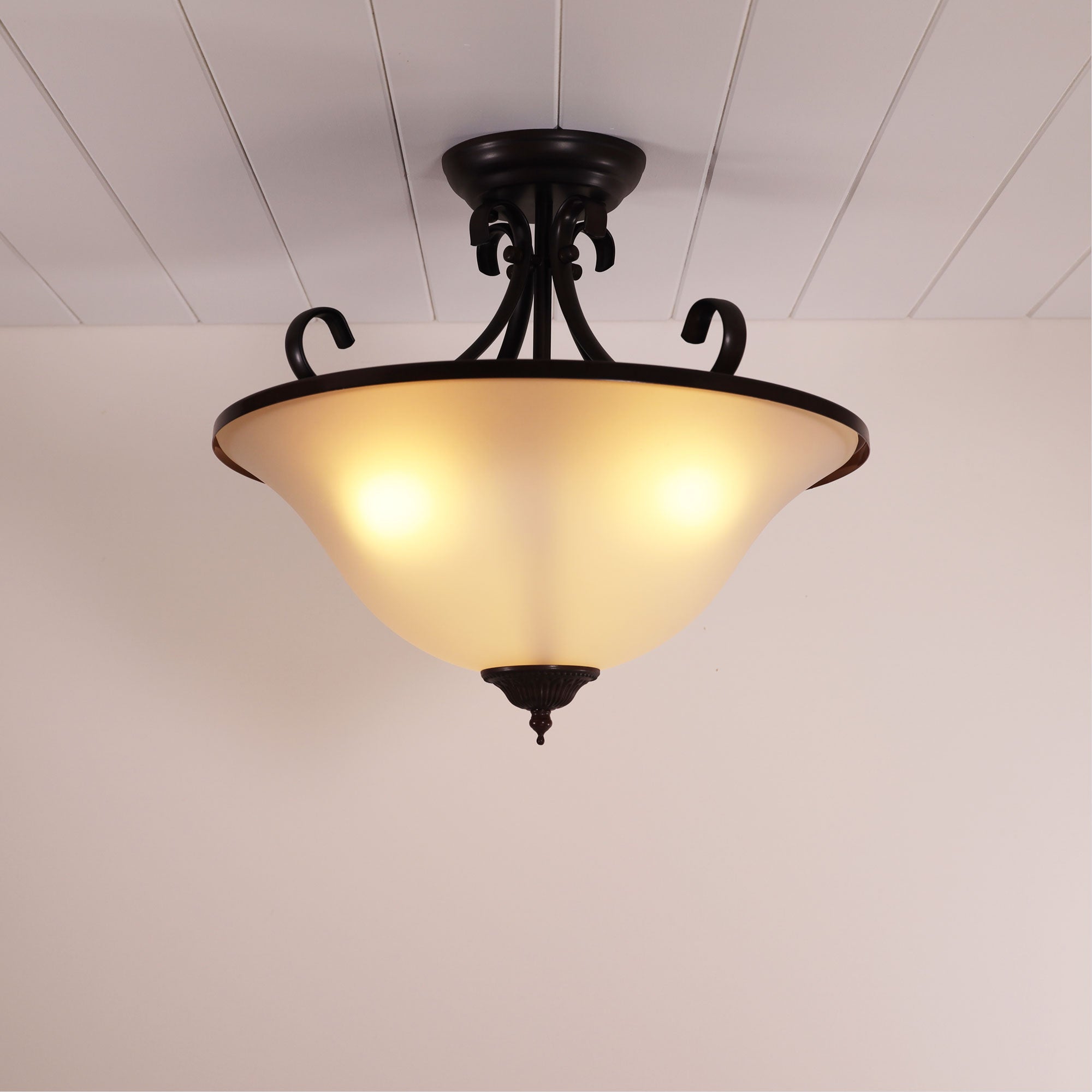 Gaston Semi-Flush 3 Lights W410mm Bronze - OL65933BZ