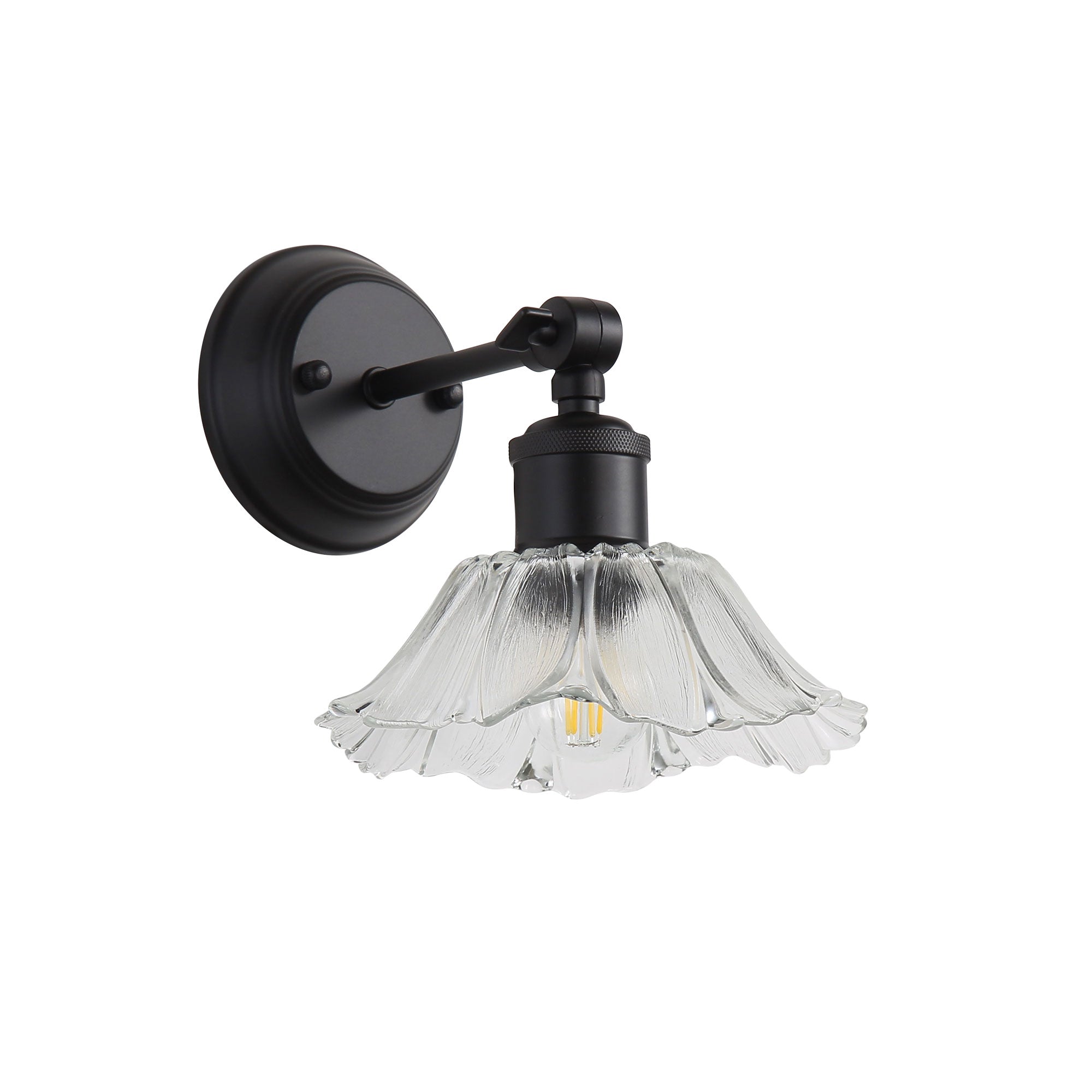 Fleur Vintage Cut Wall Light Clear & Black - OL69452BK/CL
