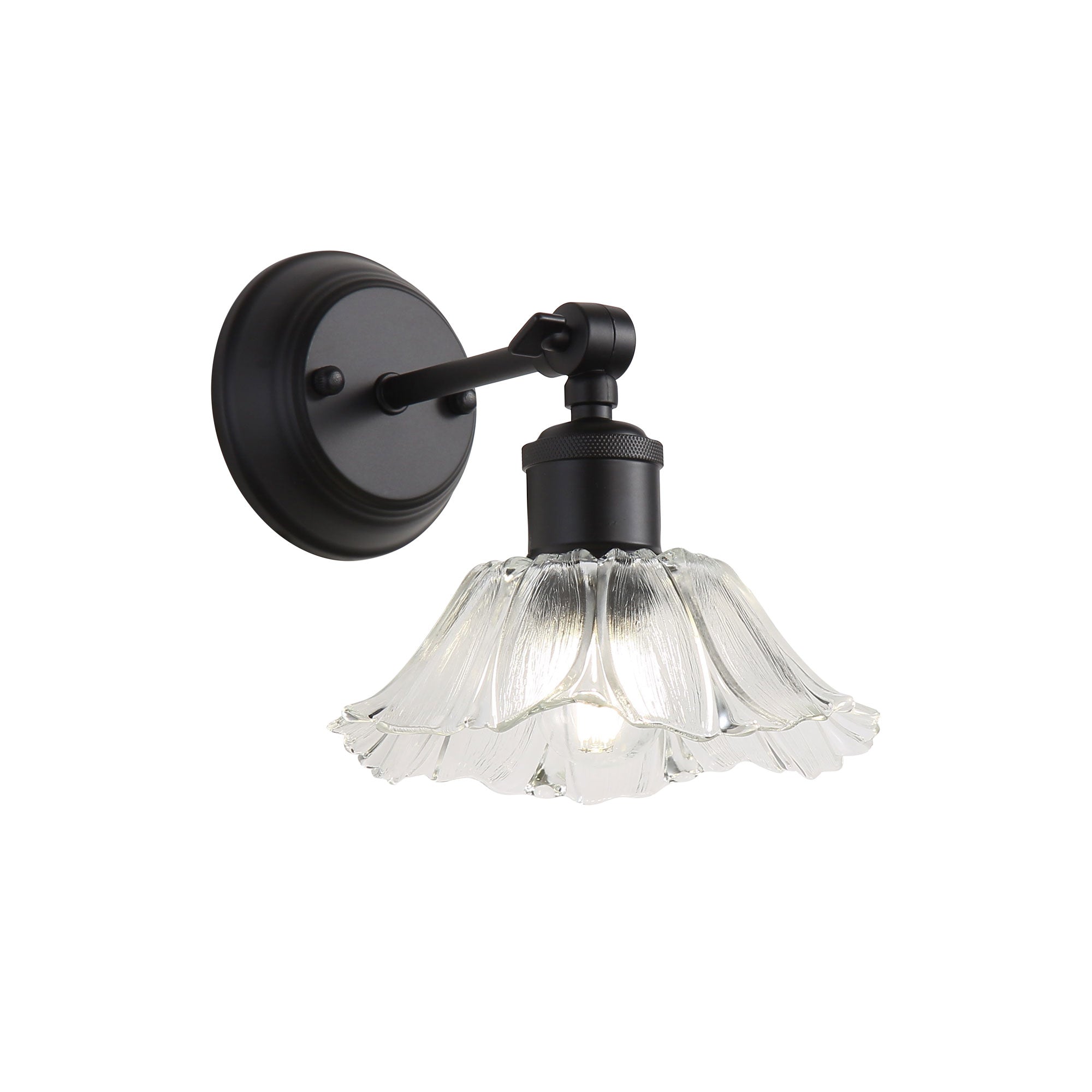 Fleur Vintage Cut Wall Light Clear & Black - OL69452BK/CL