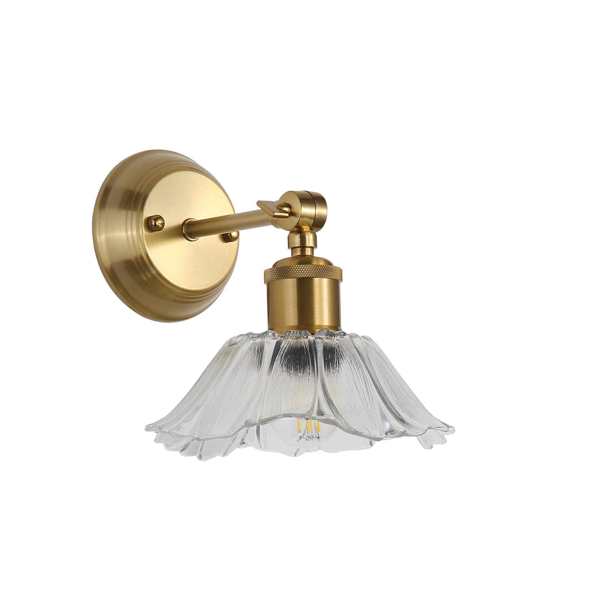 Fleur Vintage Cut Wall Light Clear & Satin Brass - OL69452SB/CL