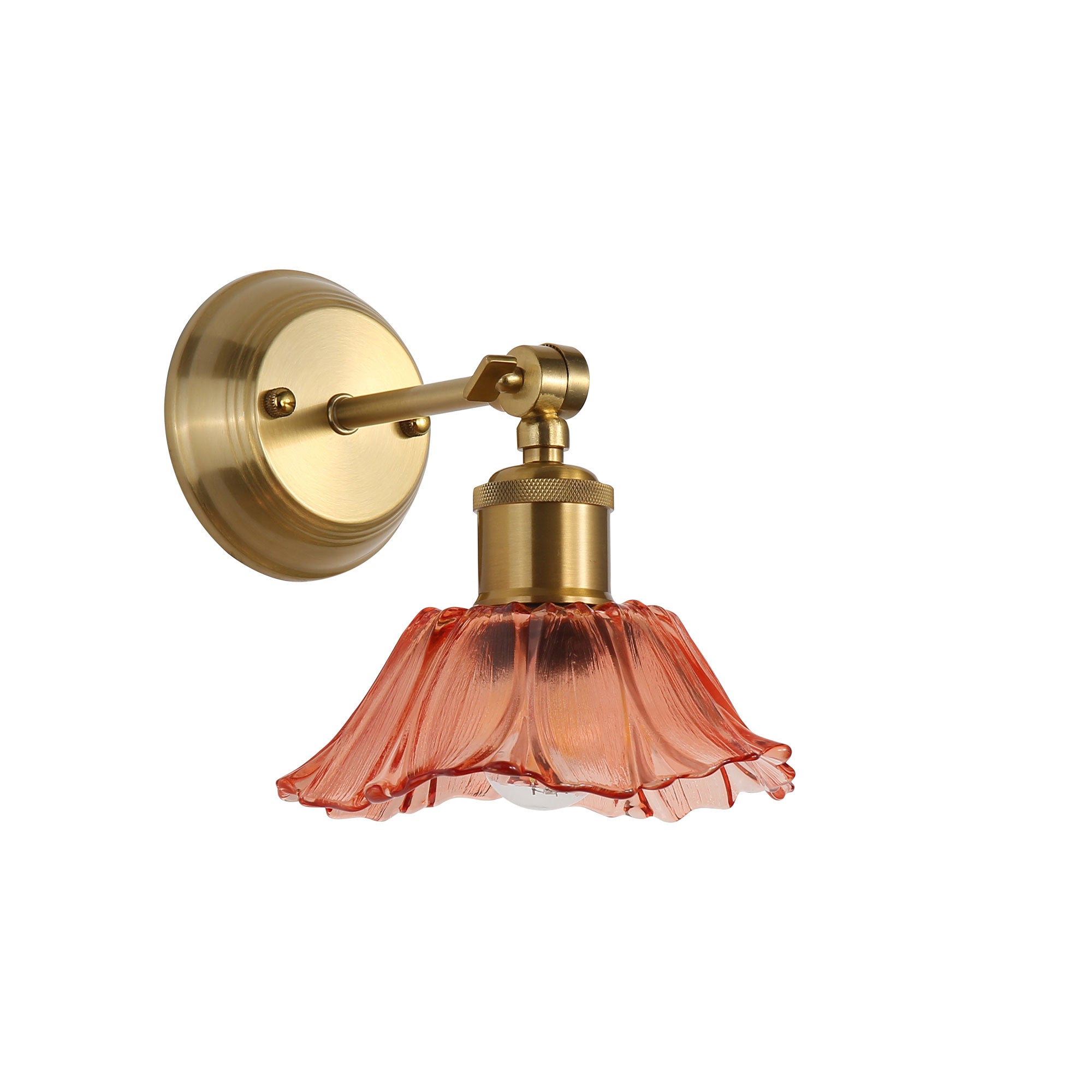 Fleur Vintage Cut Wall Light Pink & Satin Brass - OL69452SB/PK