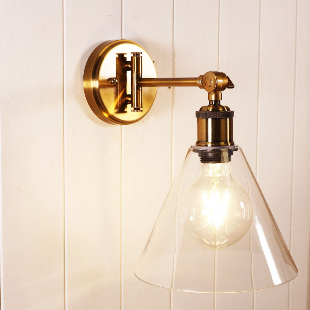 Buy Wall Sconce Australia Heath Swing Arm Wall Light Satin Brass - OL69481BR