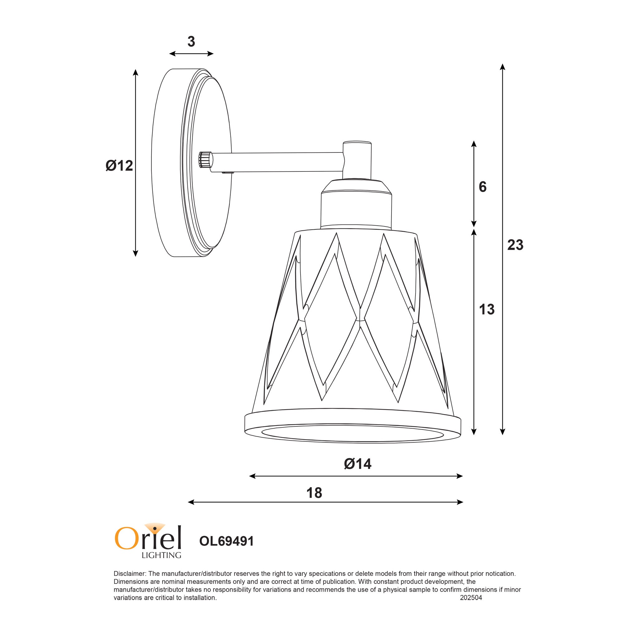Dram Wall Light Clear - OL69491CL