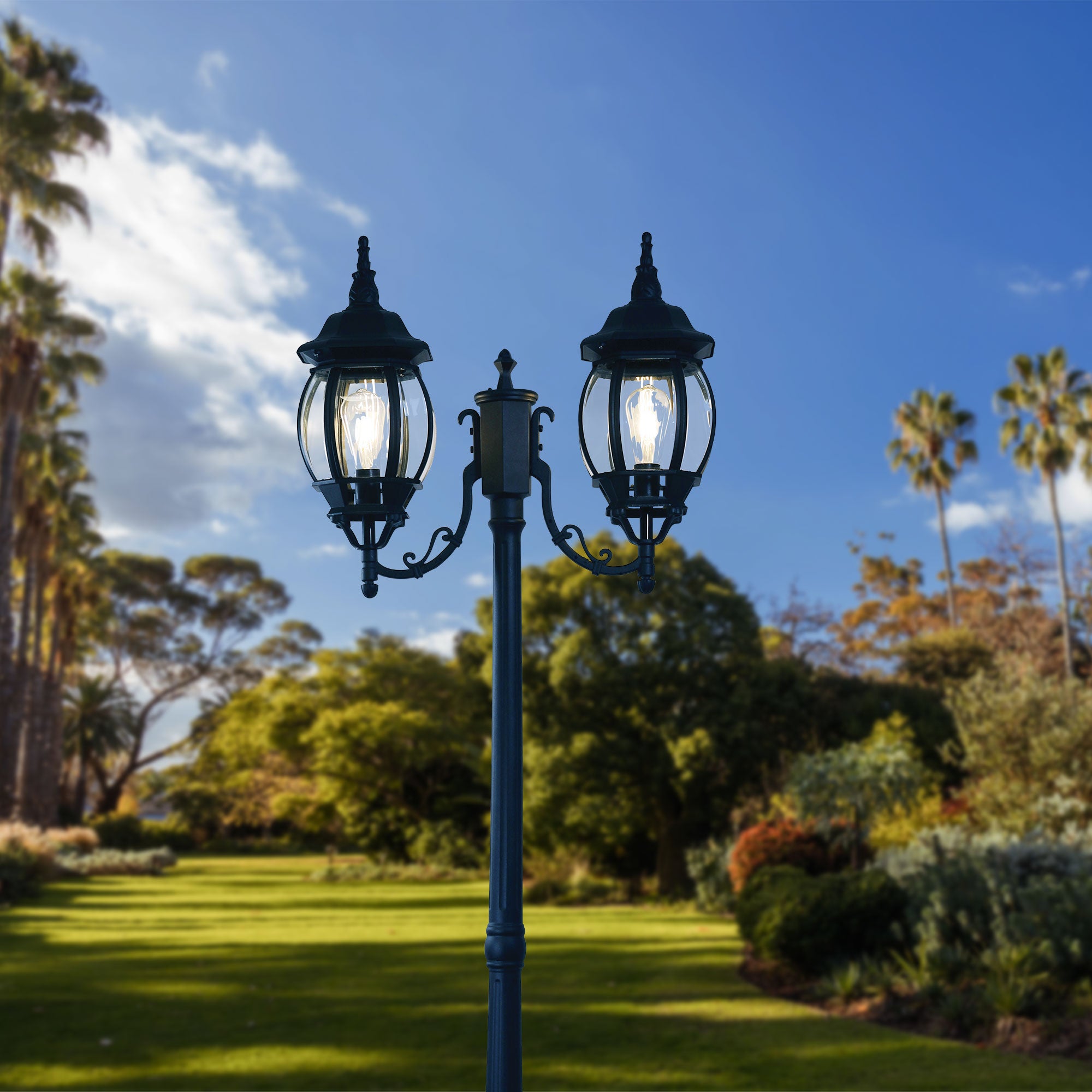 Highgate 2 Light Post Light Black - OL7669/2BK