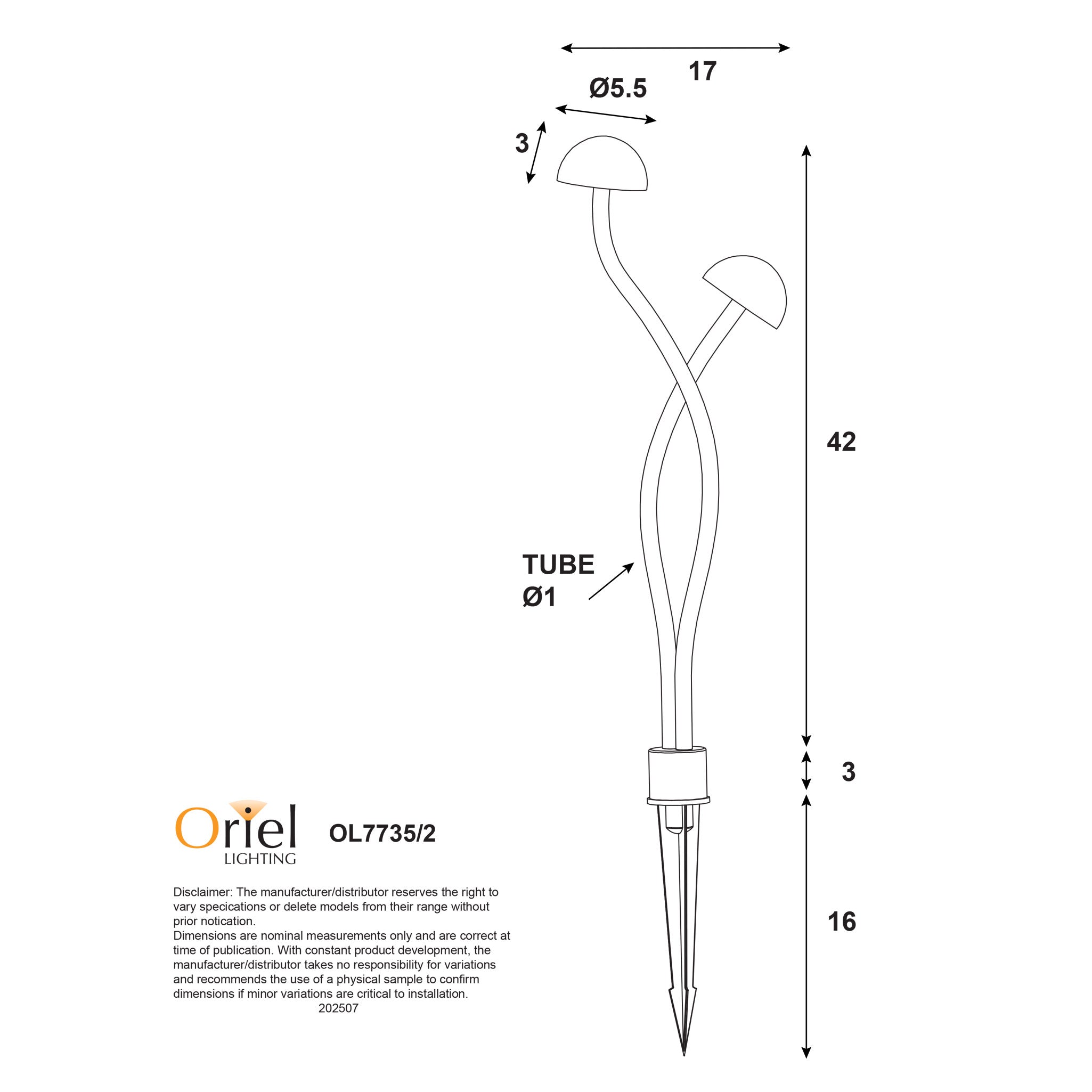 Enoky 2 LED Spike Light 2W 4000k White - OL7735/2WH