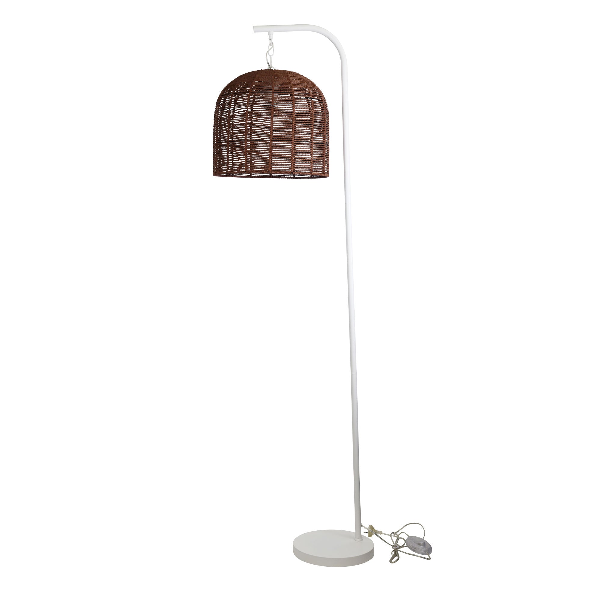 Jess LED Floor Lamp 60W White & Natural,Brown - OL81414