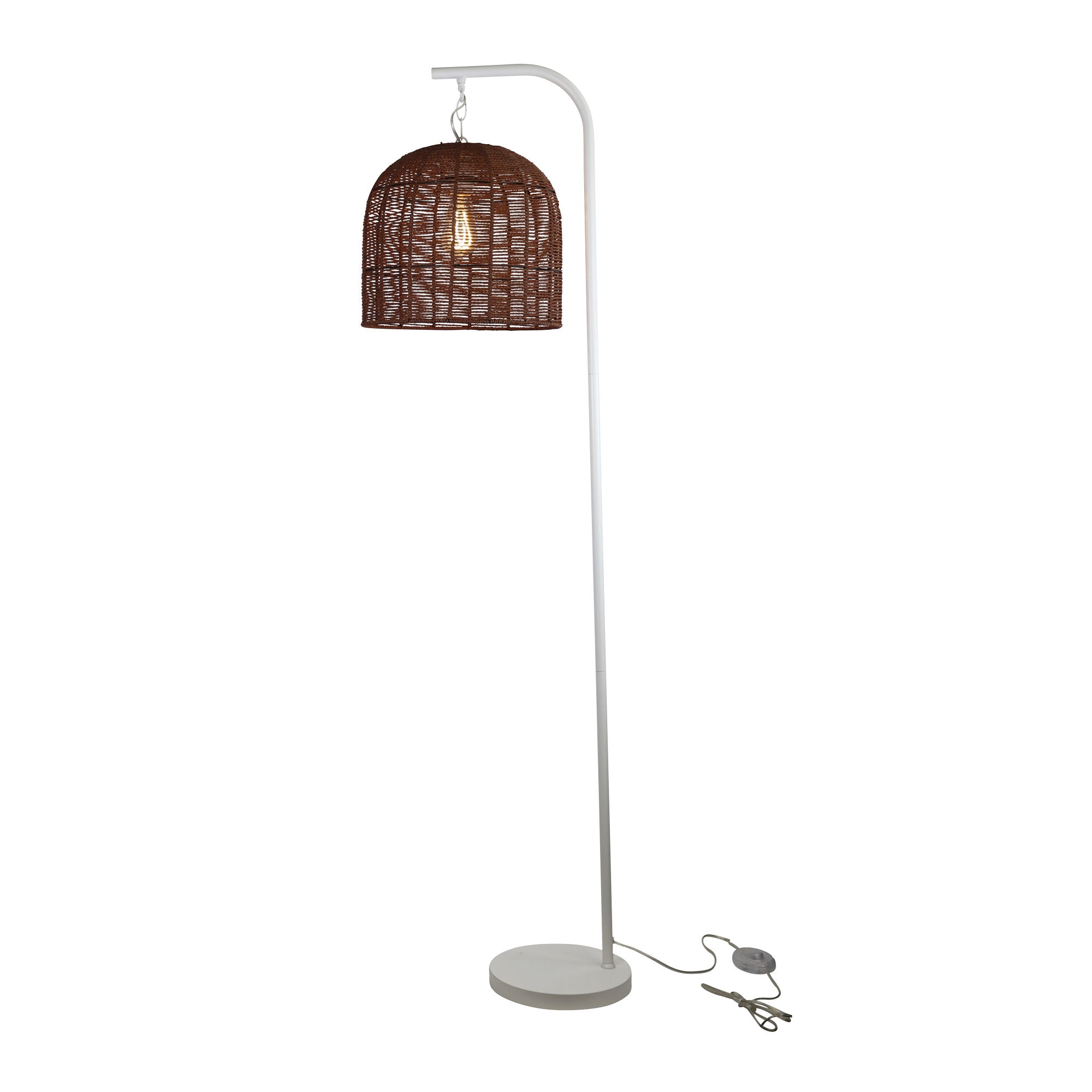 Jess LED Floor Lamp 60W White & Natural,Brown - OL81414