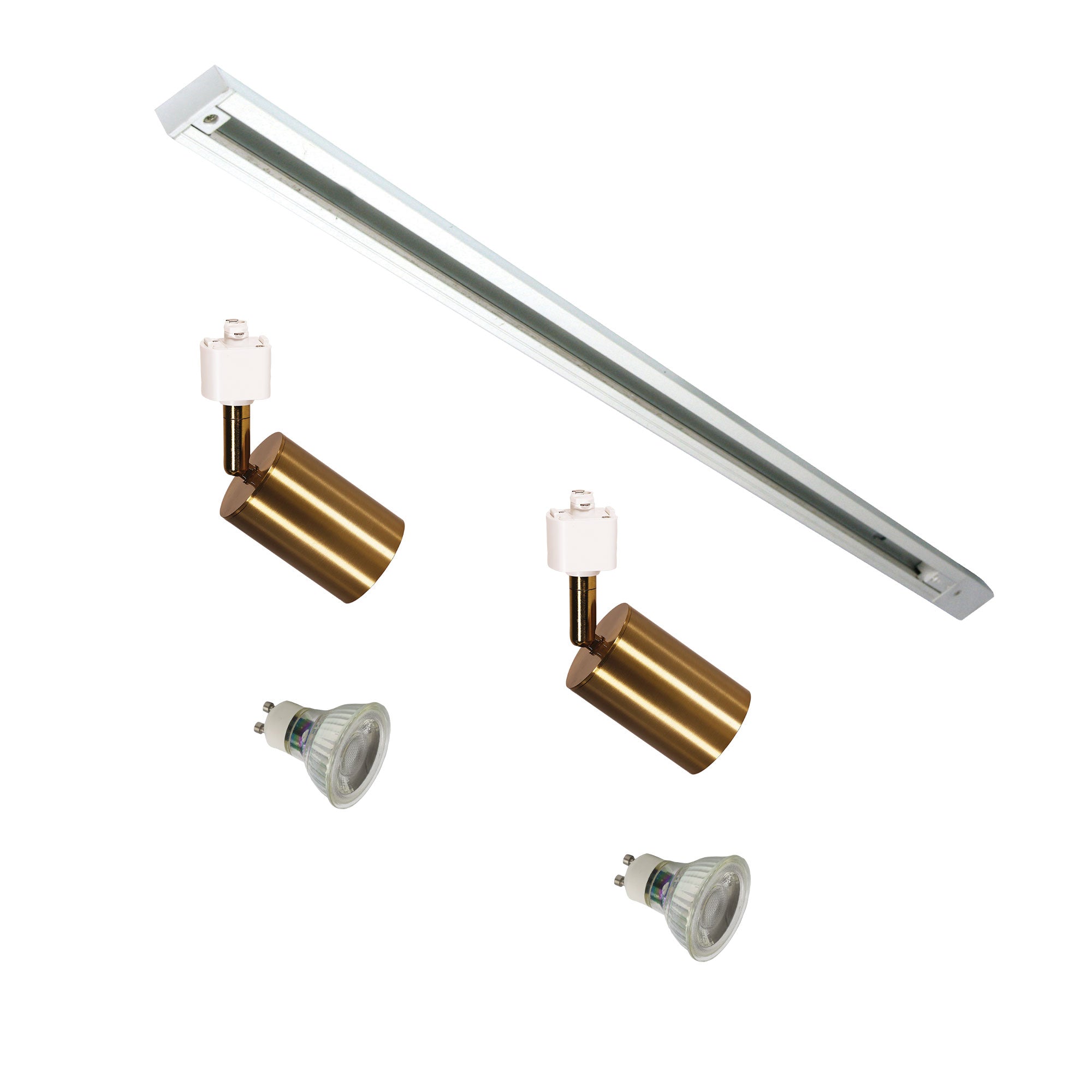 Track kit Bridge LED 2 Light 7W White & Satin Brass - OL85310