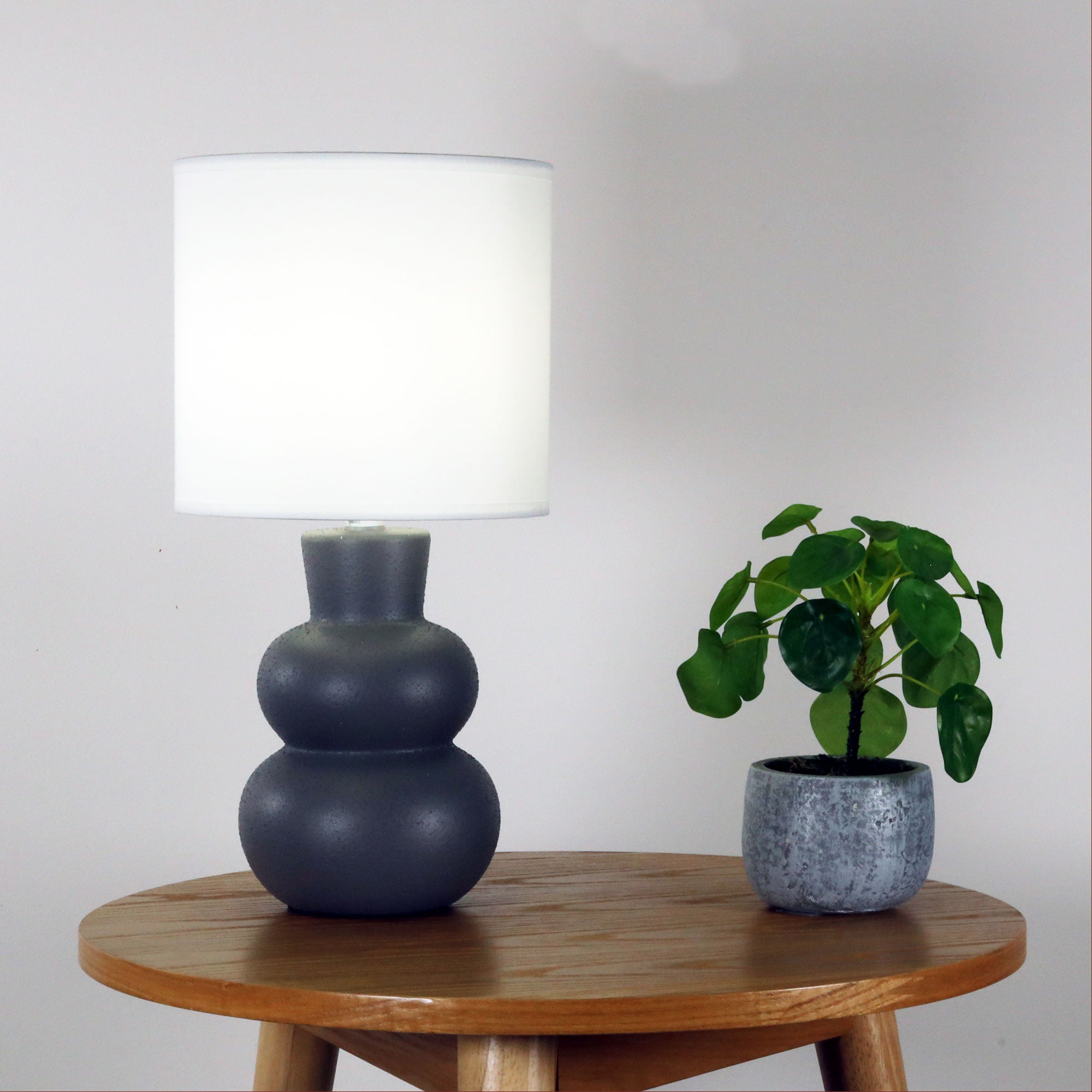 Holla Table Lamp Grey Base With White Shade - OL90163GY