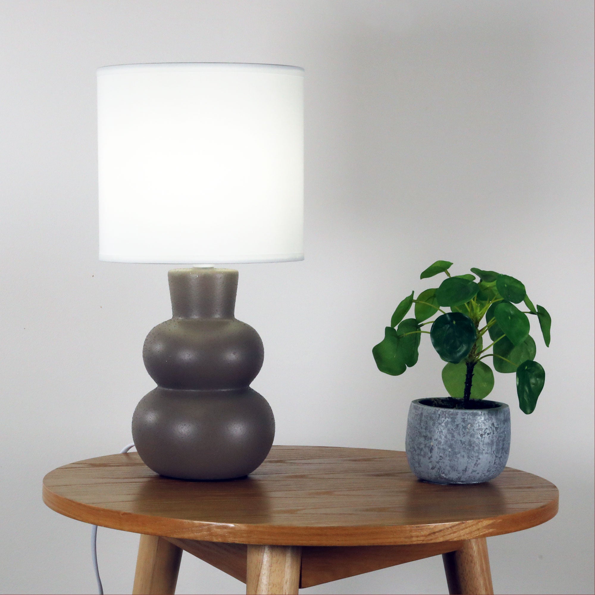 Holla Table Lamp Taupe Base With White Shade - OL90163TP