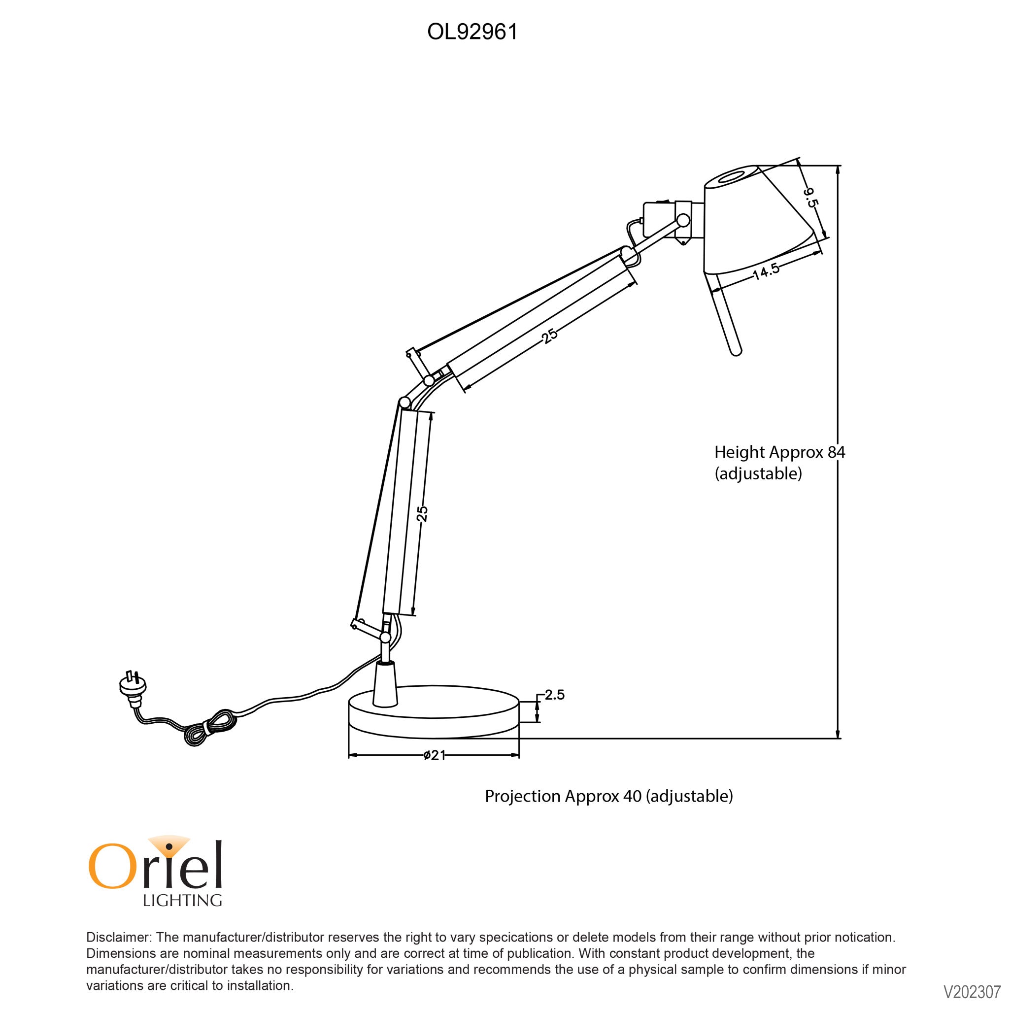 Buy Desk Lamps Australia Forma Adjustable Desk Lamp Silver - OL92961SIL