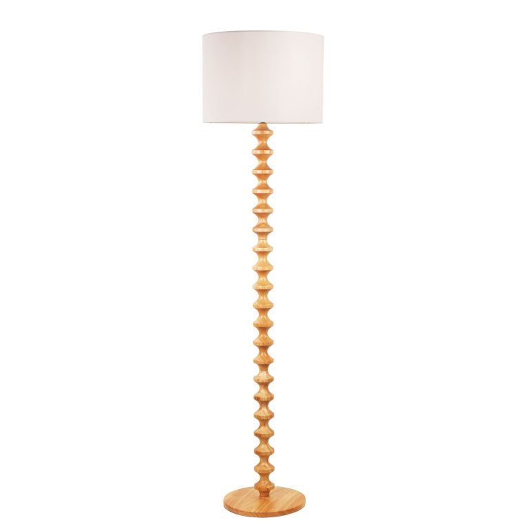 Spindle Floor Lamp with Shade Natural & White - OL93543NAT