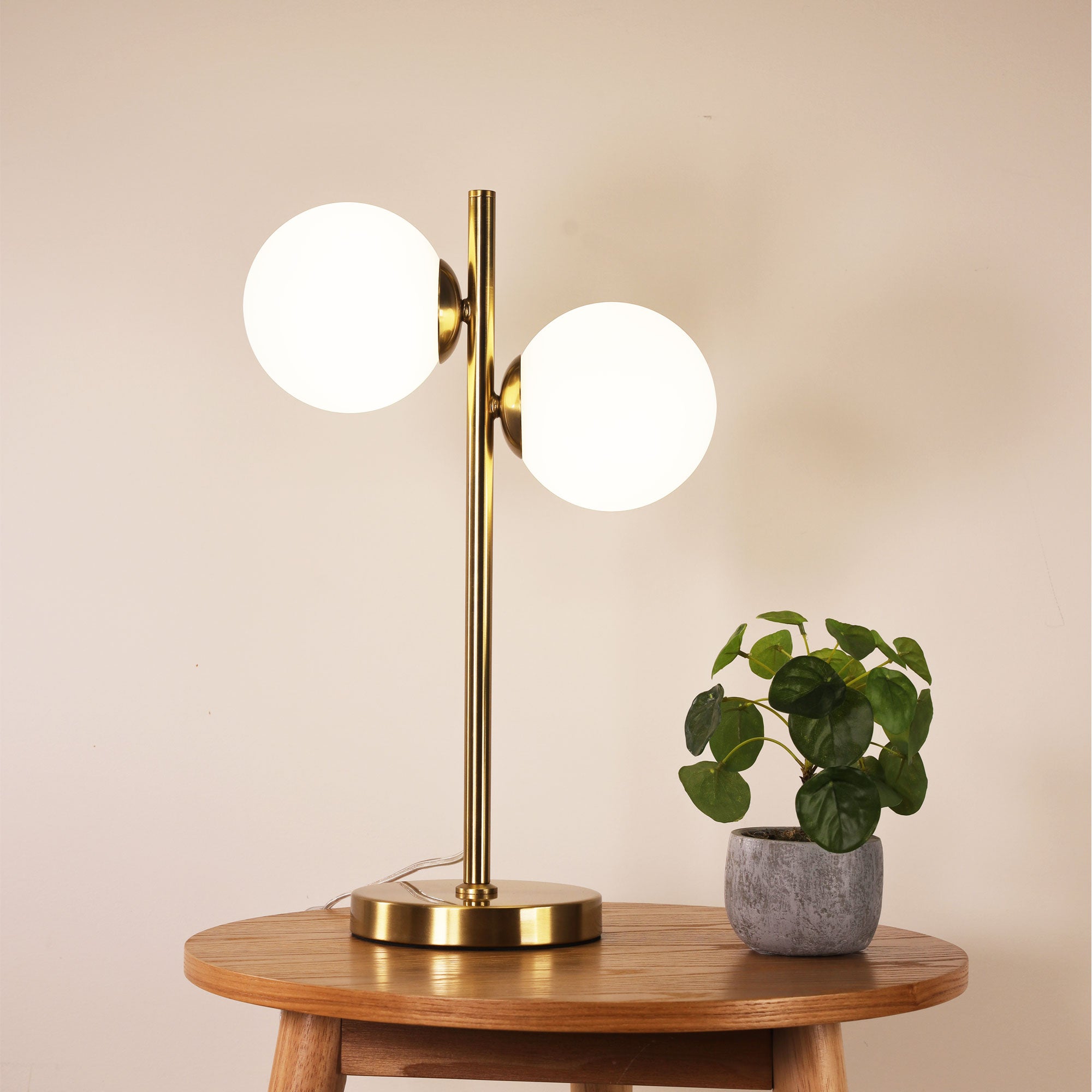 Valcross 2 Light Table Lamp Satin Brass - OL97442SB