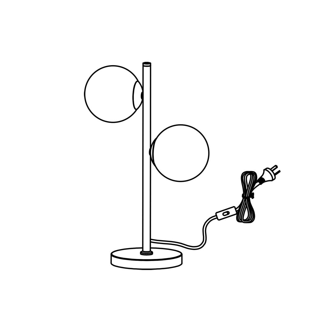 Valcross 2 Light Table Lamp Black - OL97442BK