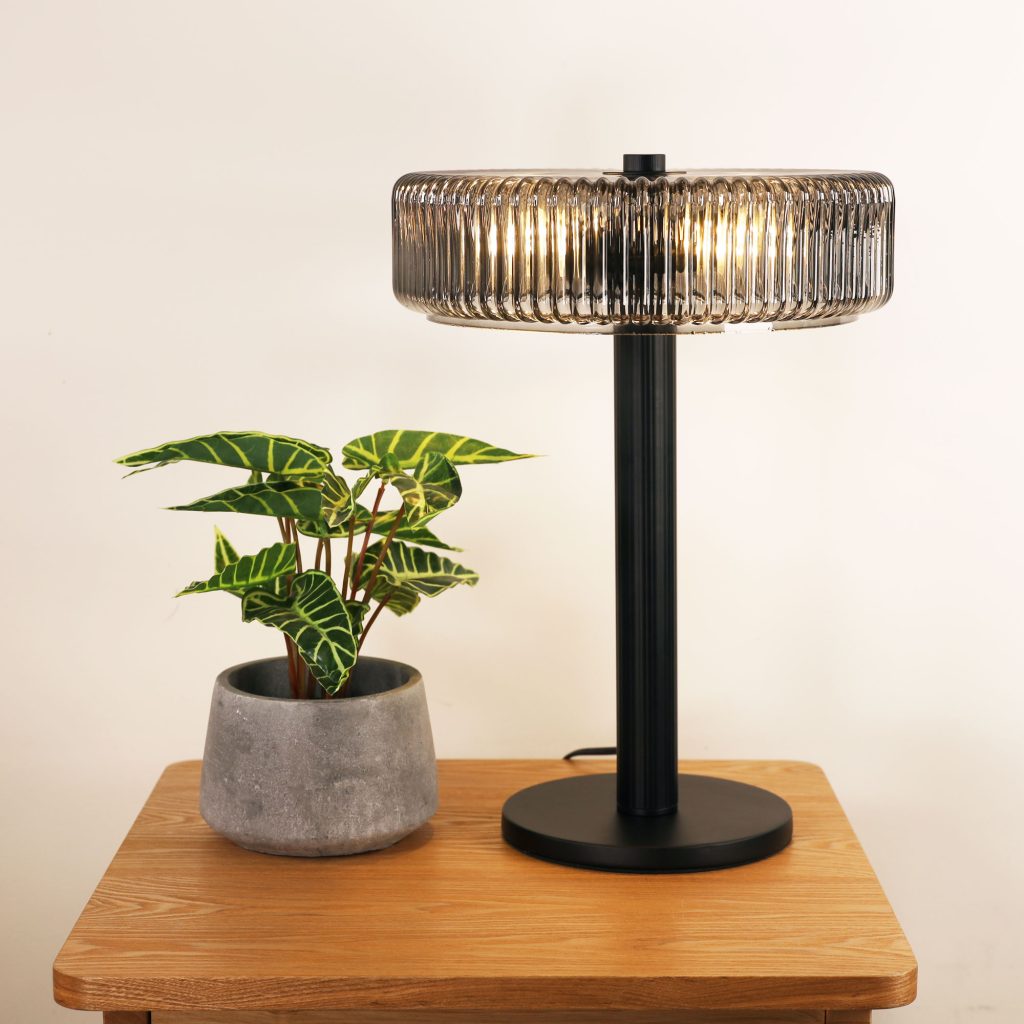 Gordon Table Lamp Black & Smoke - OL97524BK