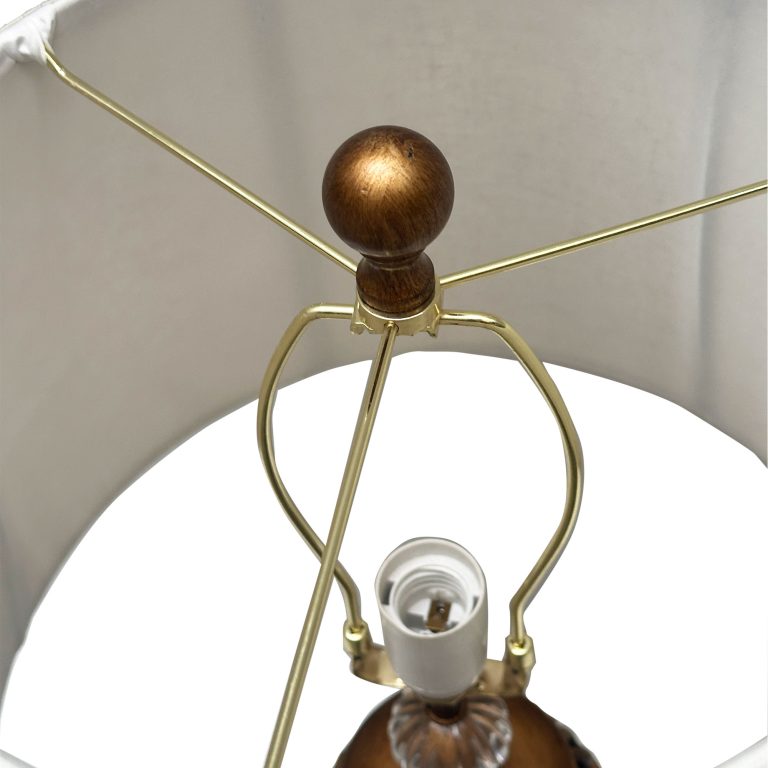 Classic Antique Cut Lamp With Harp Shade Antique Gold - OL97976AG