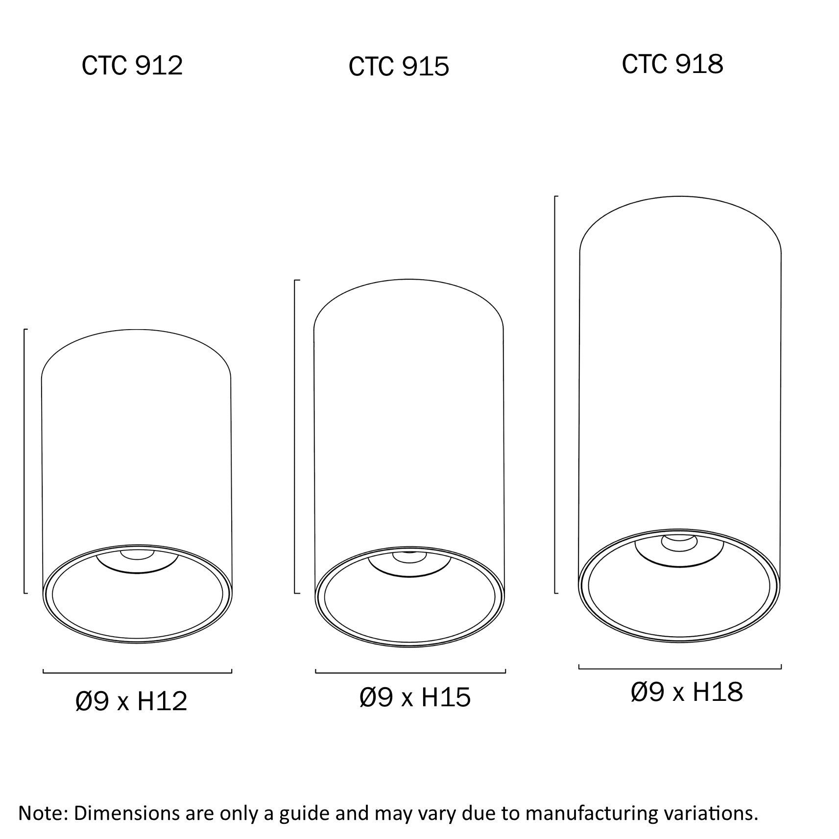 Oren LED Surface Mounted Downlight 18W TRI Colour White - OREN CTC915-WH3C