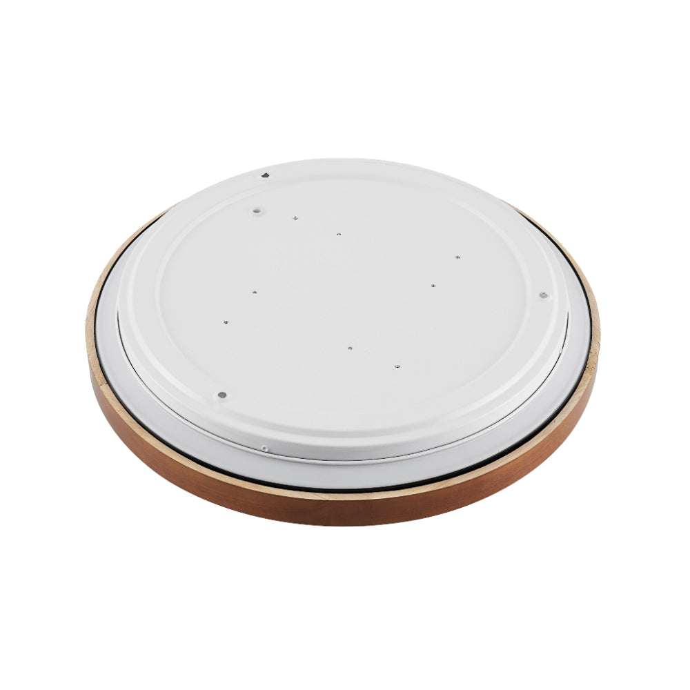 Orlin 300mm LED Oyster 12W TRI Colour Black & Walnut - ORLIN OY30-WD3C