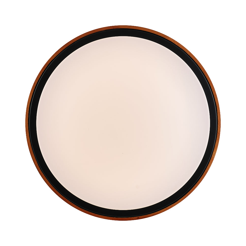 Orlin 420mm LED Oyster 24W TRI Colour Black & Walnut - ORLIN OY42-WD3C